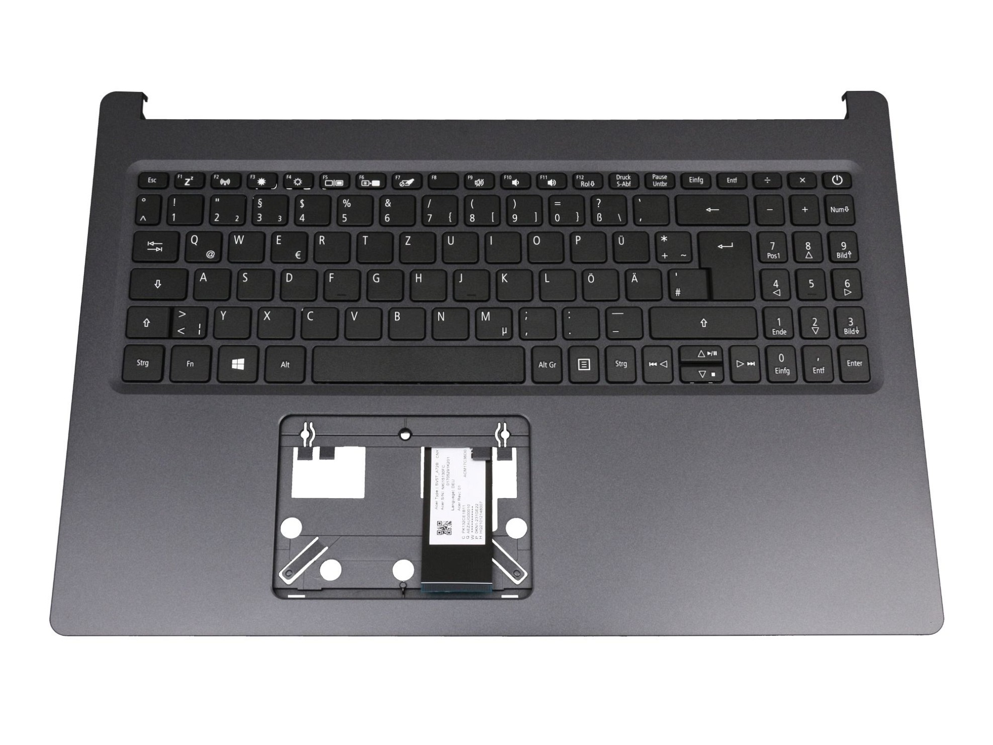 Acer EAZAU002050 Tastatur inkl. Topcase DE (deutsch) schwarz/schwarz