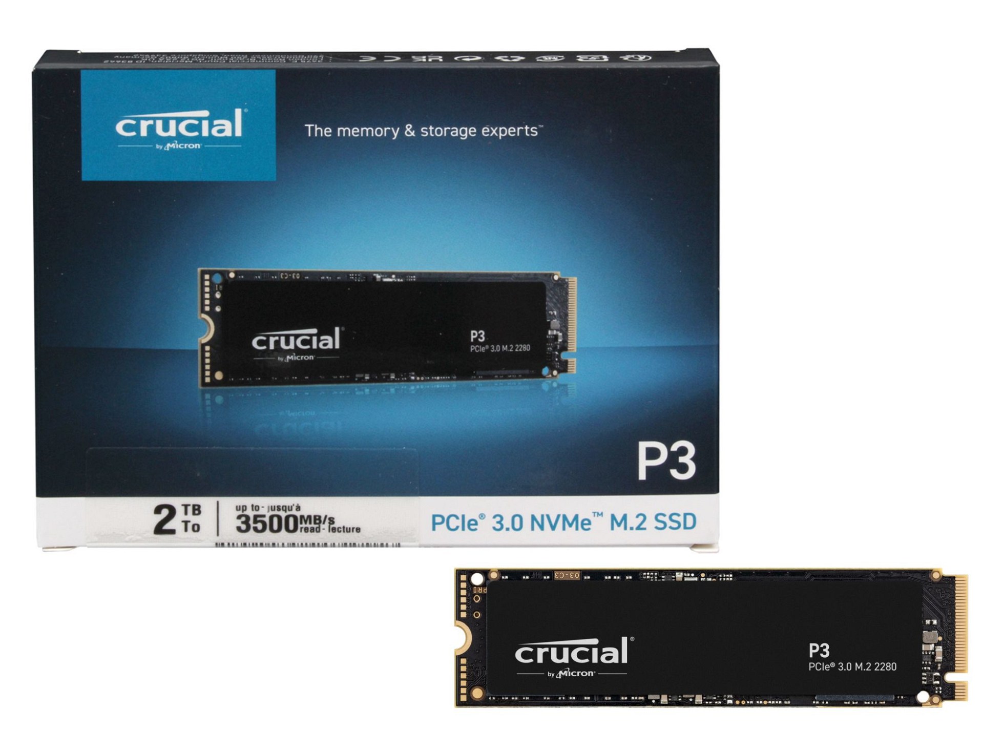 Crucial CTXXXP3SSD8E Crucial P3 SSD Festplatte 2TB (M.2 22 x 80 mm)