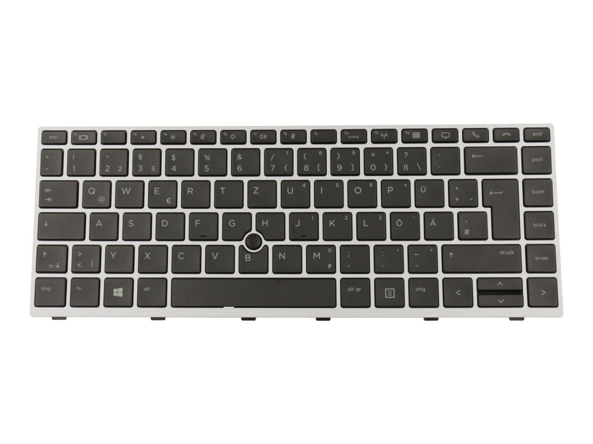 HP SN9172 Tastatur DE (deutsch) schwarz/silber mit Mouse-Stick