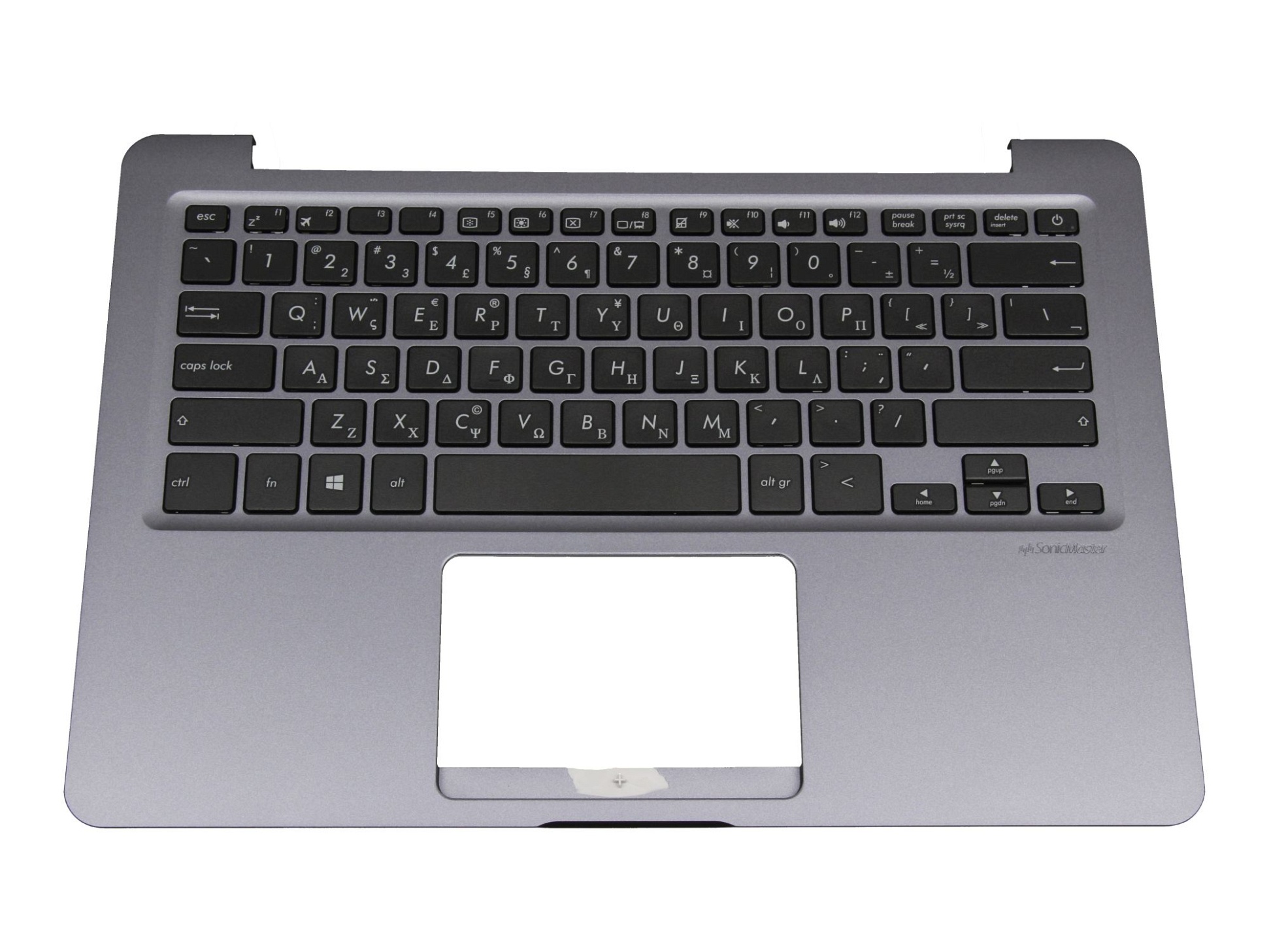 Darfon NSK-WJDSU Tastatur inkl. Topcase GR (griechisch) schwarz/schwarz/silber