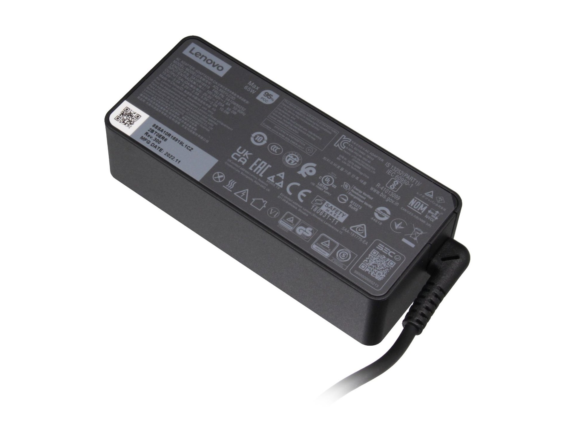 USB-C Netzteil 65 Watt normale Bauform für Lenovo ThinkPad X1 Tablet Gen 2 (20JB/20JC)