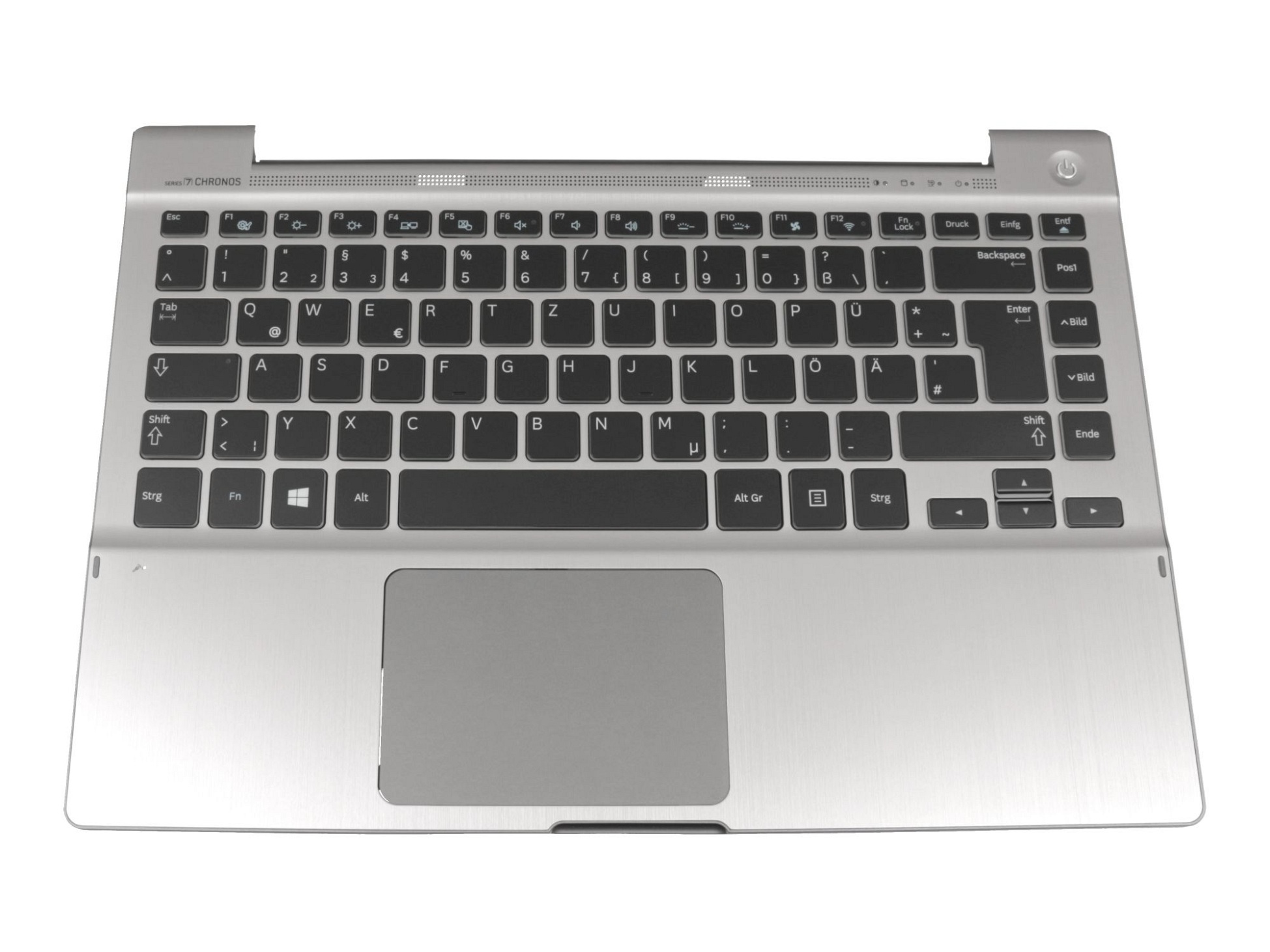 Samsung BA59-03126 Tastatur inkl. Topcase DE (deutsch) schwarz/silber mit Backlight