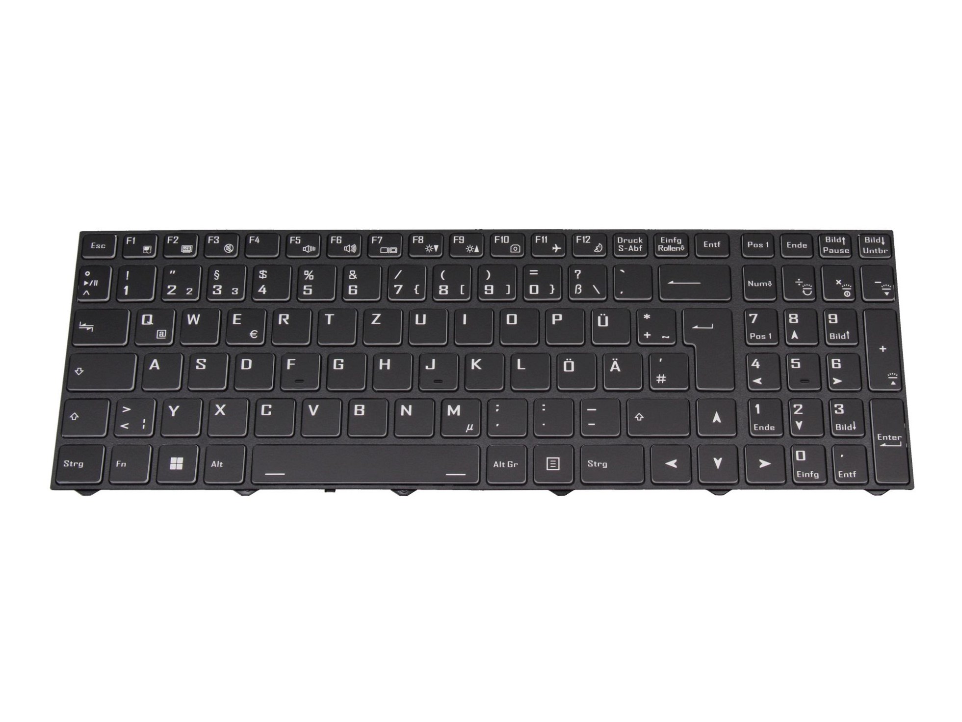 Medion 40081359 Tastatur DE (deutsch) schwarz/weiß/schwarz matt mit Backlight