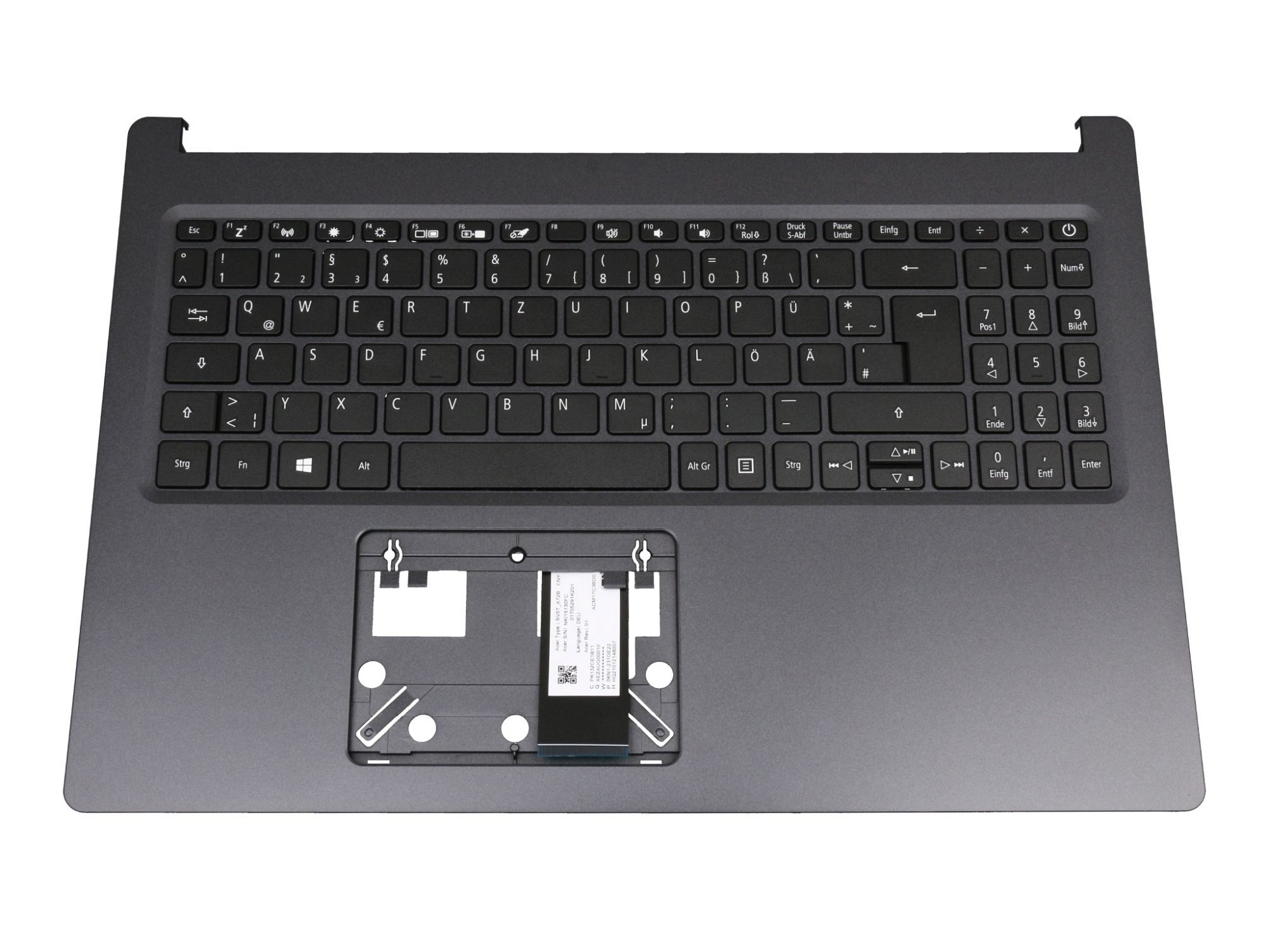 Acer NKI15170BF Tastatur inkl. Topcase DE (deutsch) schwarz/schwarz