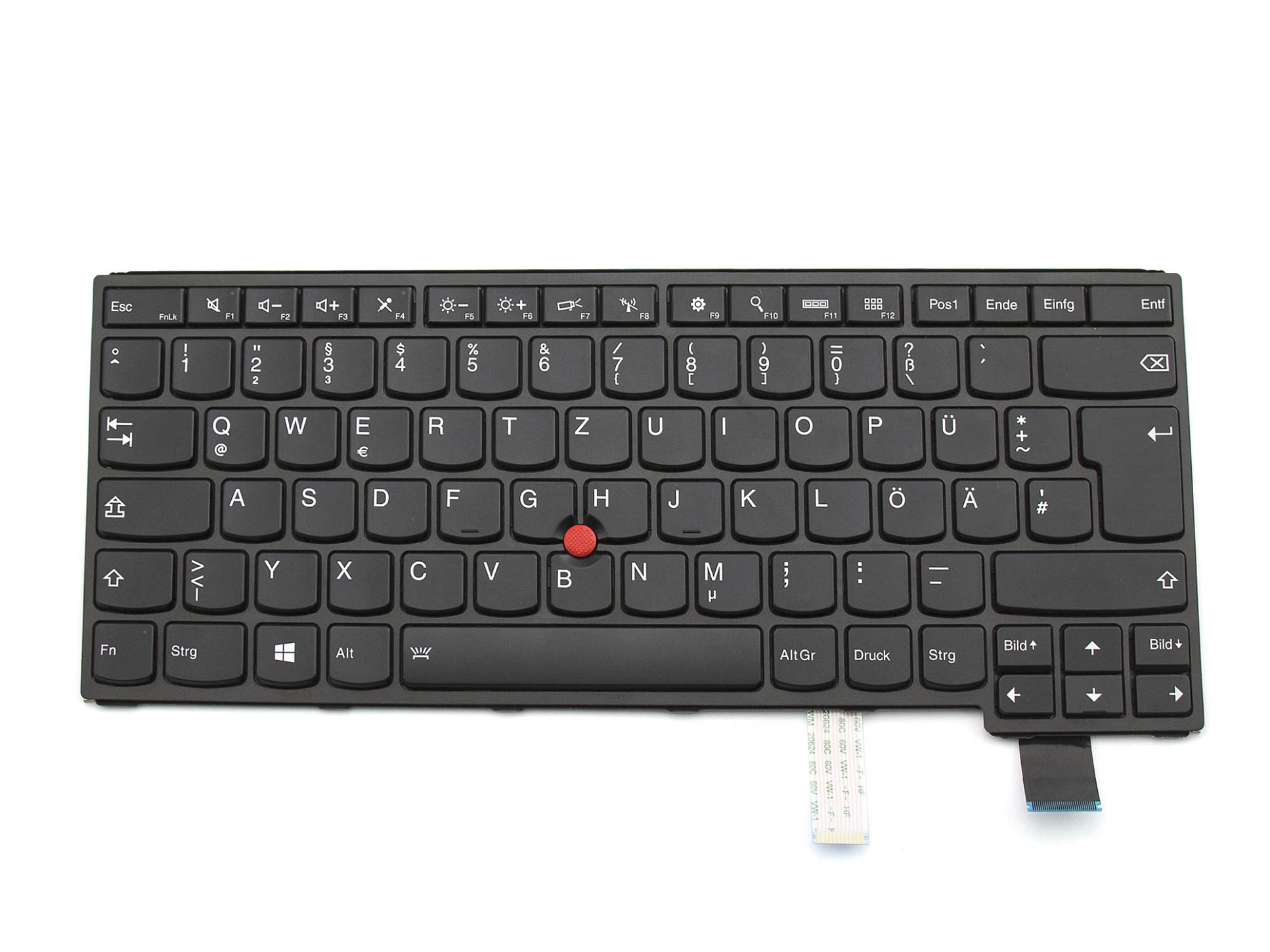 Lenovo 00UR212 Tastatur DE (deutsch) schwarz/schwarz matt mit Backlight und Mouse-Stick