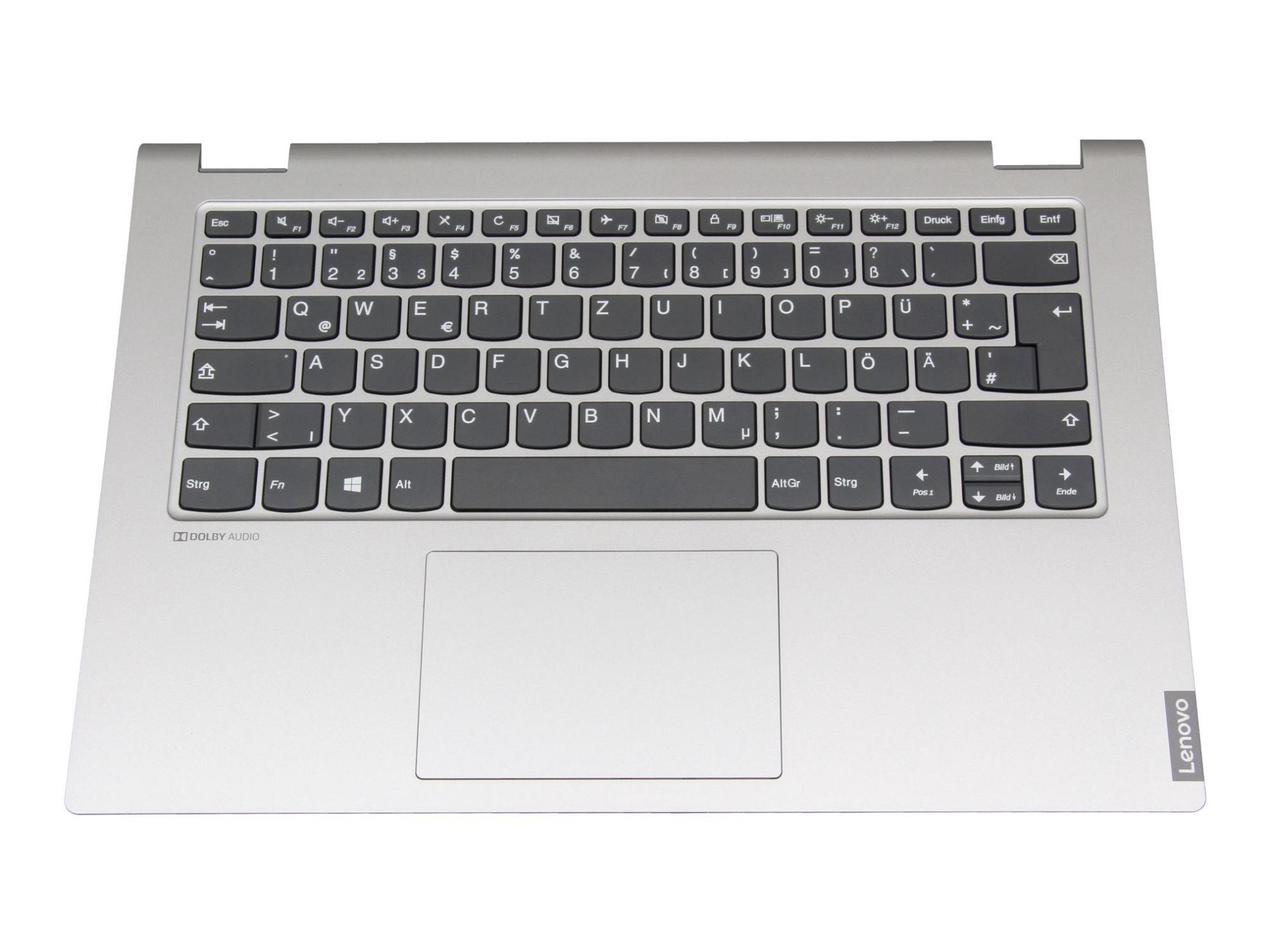 Lenovo PD4S-GR Tastatur inkl. Topcase DE (deutsch) grau/silber (ohne Hintergrundbeleuchtung)