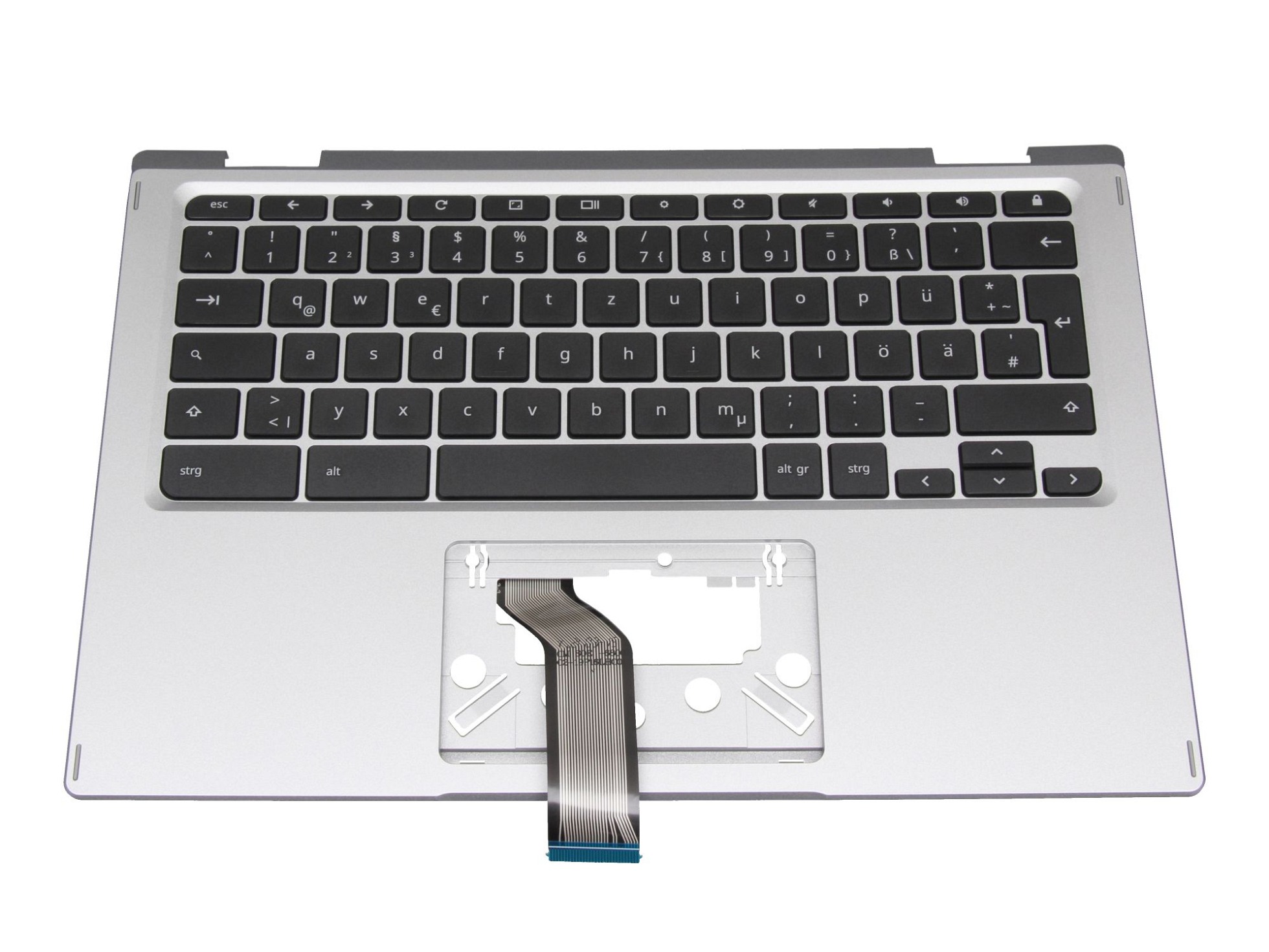 Acer 6B.HWYN7.007 Tastatur inkl. Topcase DE (deutsch) schwarz/silber