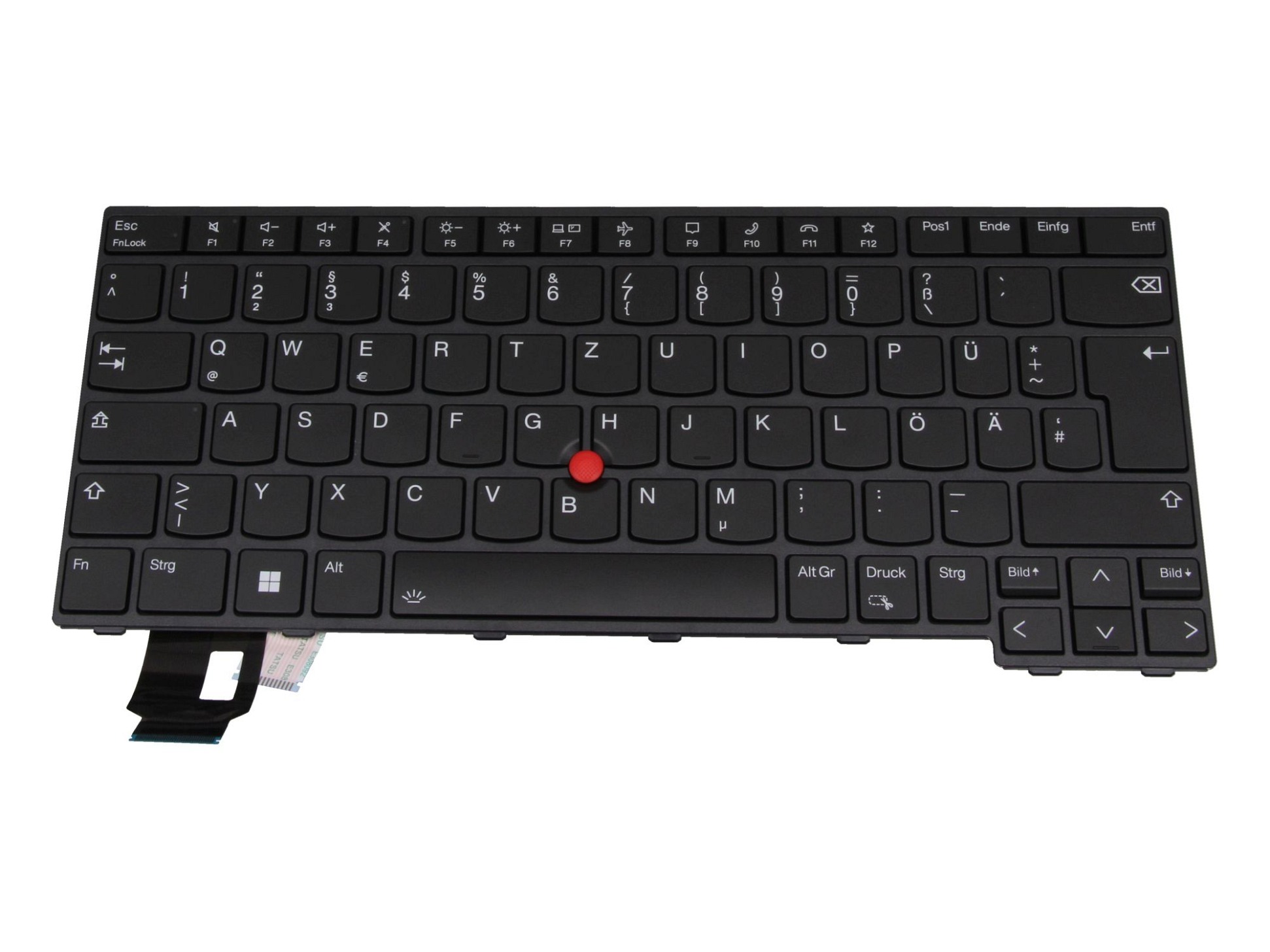 Lenovo 5N21D68171 Tastatur DE (deutsch) schwarz/schwarz mit Backlight und Mouse-Stick