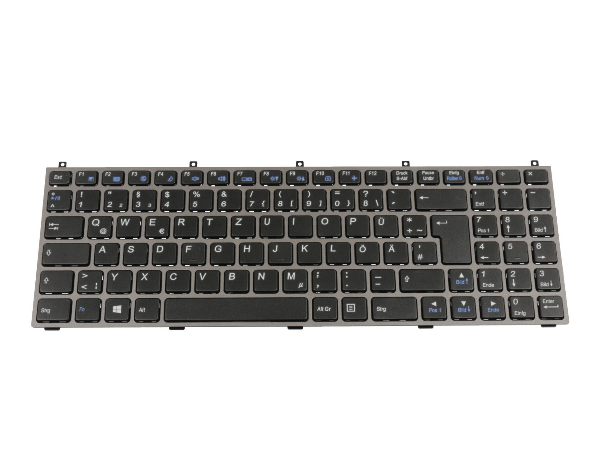 Clevo 6-79-W25AEU0K-180-W Tastatur CH (schweiz) schwarz/grau
