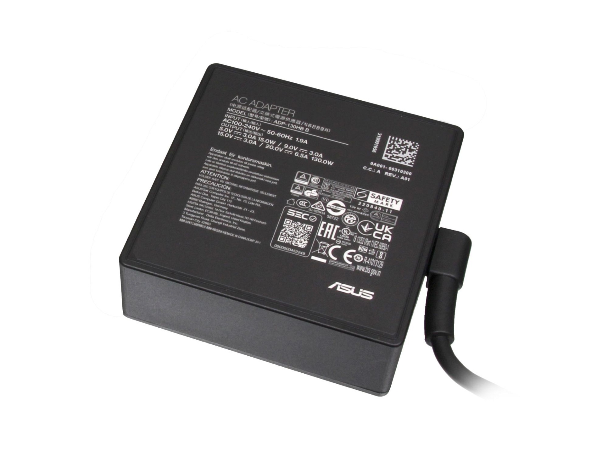 Asus 0A001-00310400 USB-C Netzteil 130,0 Watt kantige Bauform