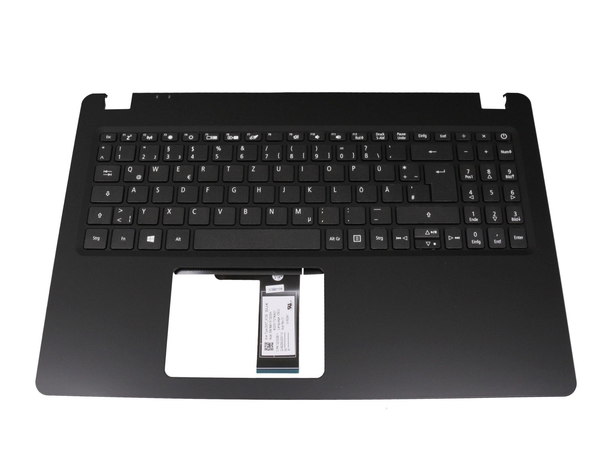 Acer 6BEFQN2014 Tastatur inkl. Topcase DE (deutsch) schwarz/schwarz