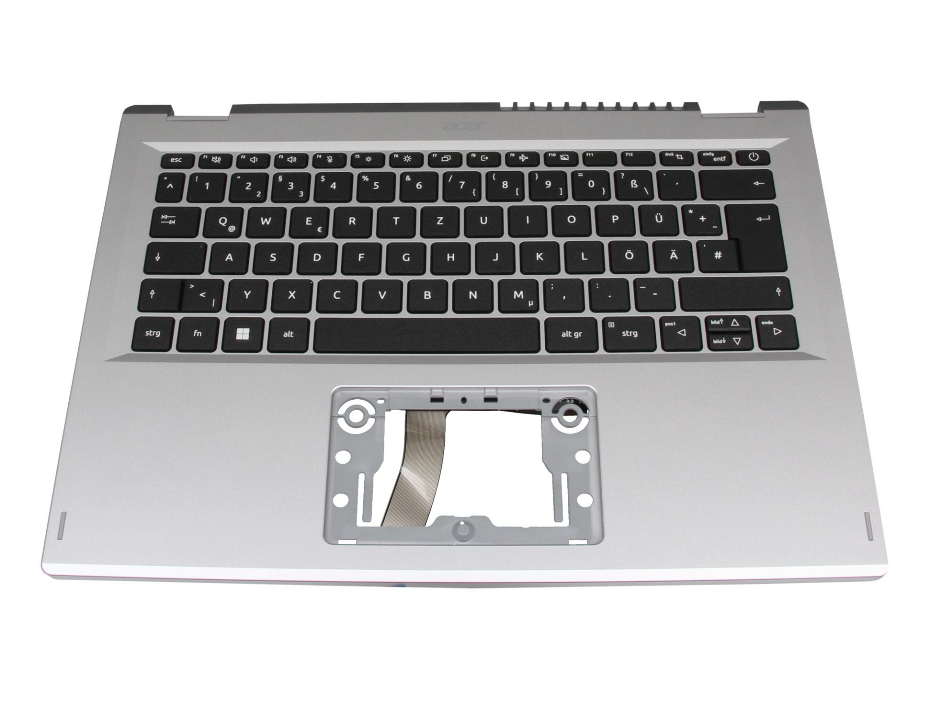Acer 6B.KENN8.020 Tastatur inkl. Topcase DE (deutsch) schwarz/silber