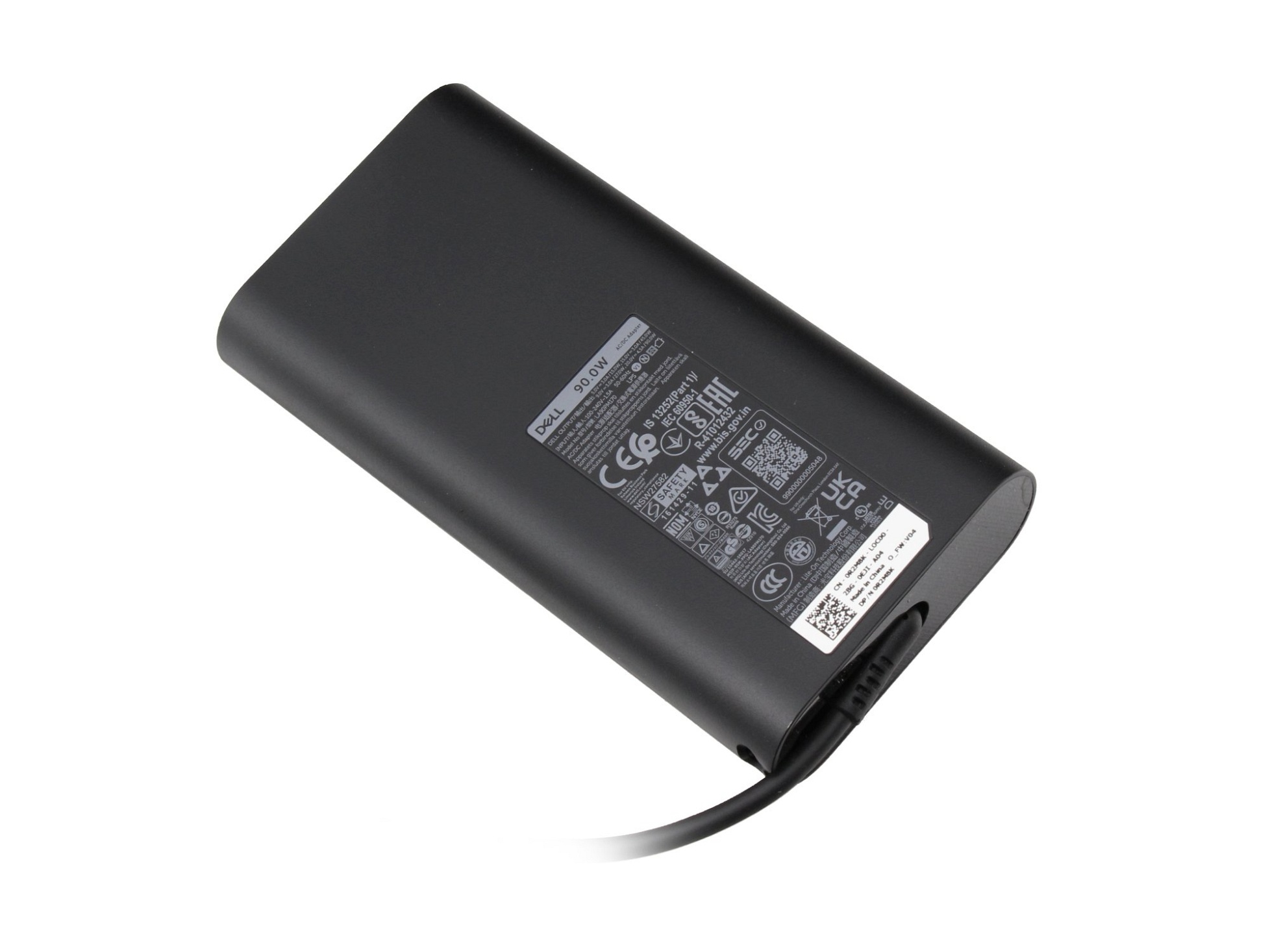 USB-C Netzteil 90,0 Watt abgerundete Bauform (+USB-A Port 10W) für Dell XPS 17 (9710)