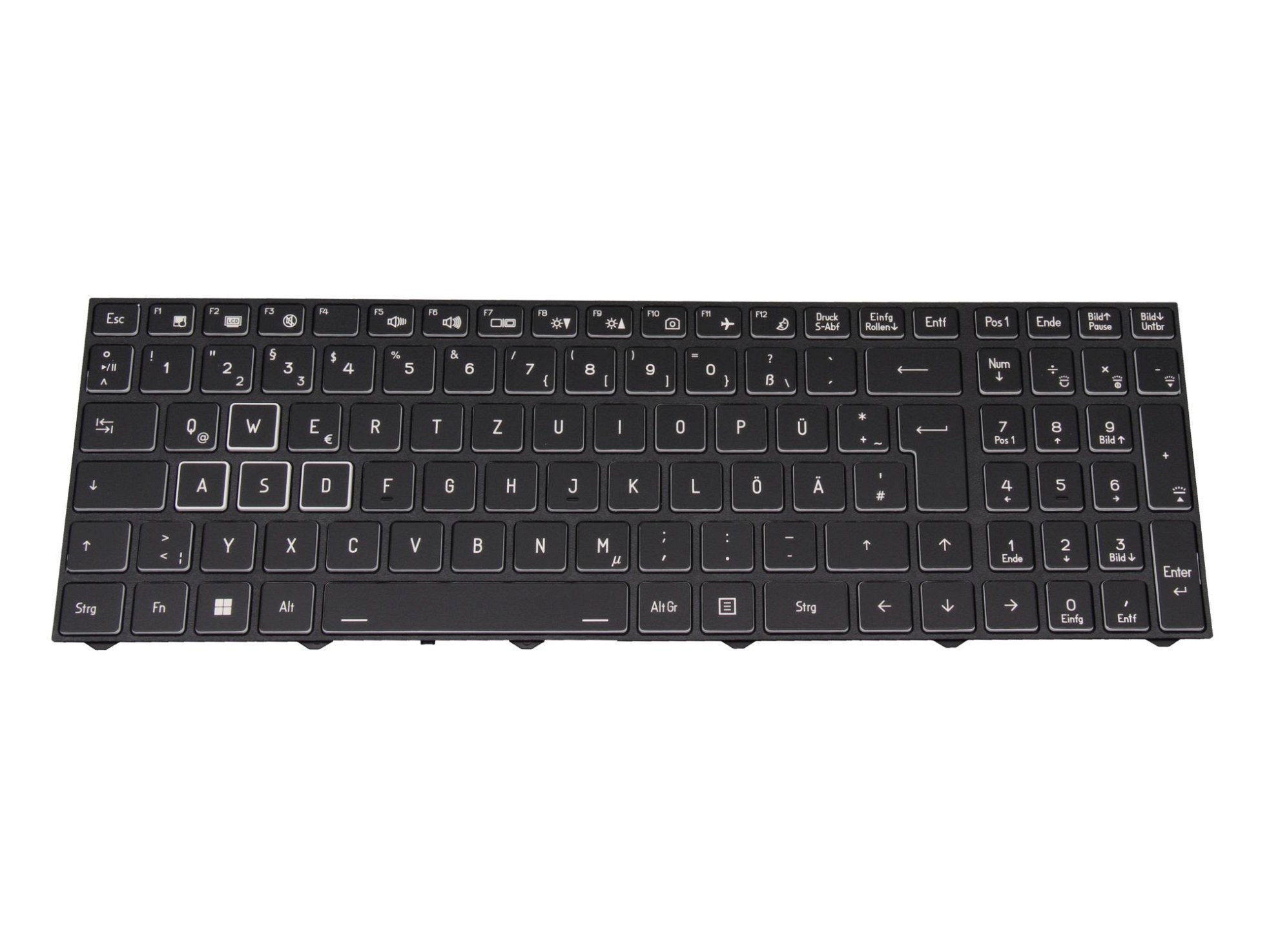 Medion 6-80-PC510-071-KME Tastatur DE (deutsch) schwarz/schwarz mit Backlight (Gaming)