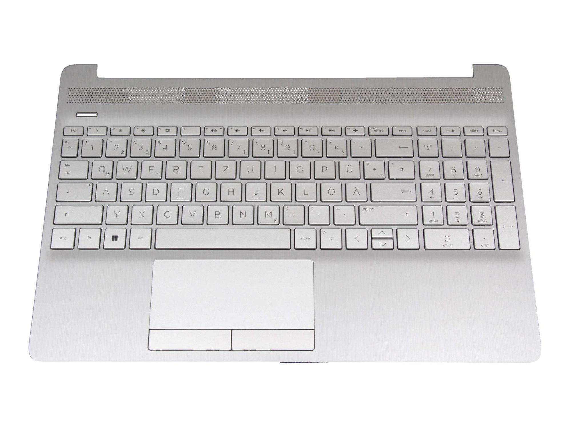HP L53737-041 Tastatur inkl. Topcase DE (deutsch) silber/silber Inkl. Touchpad