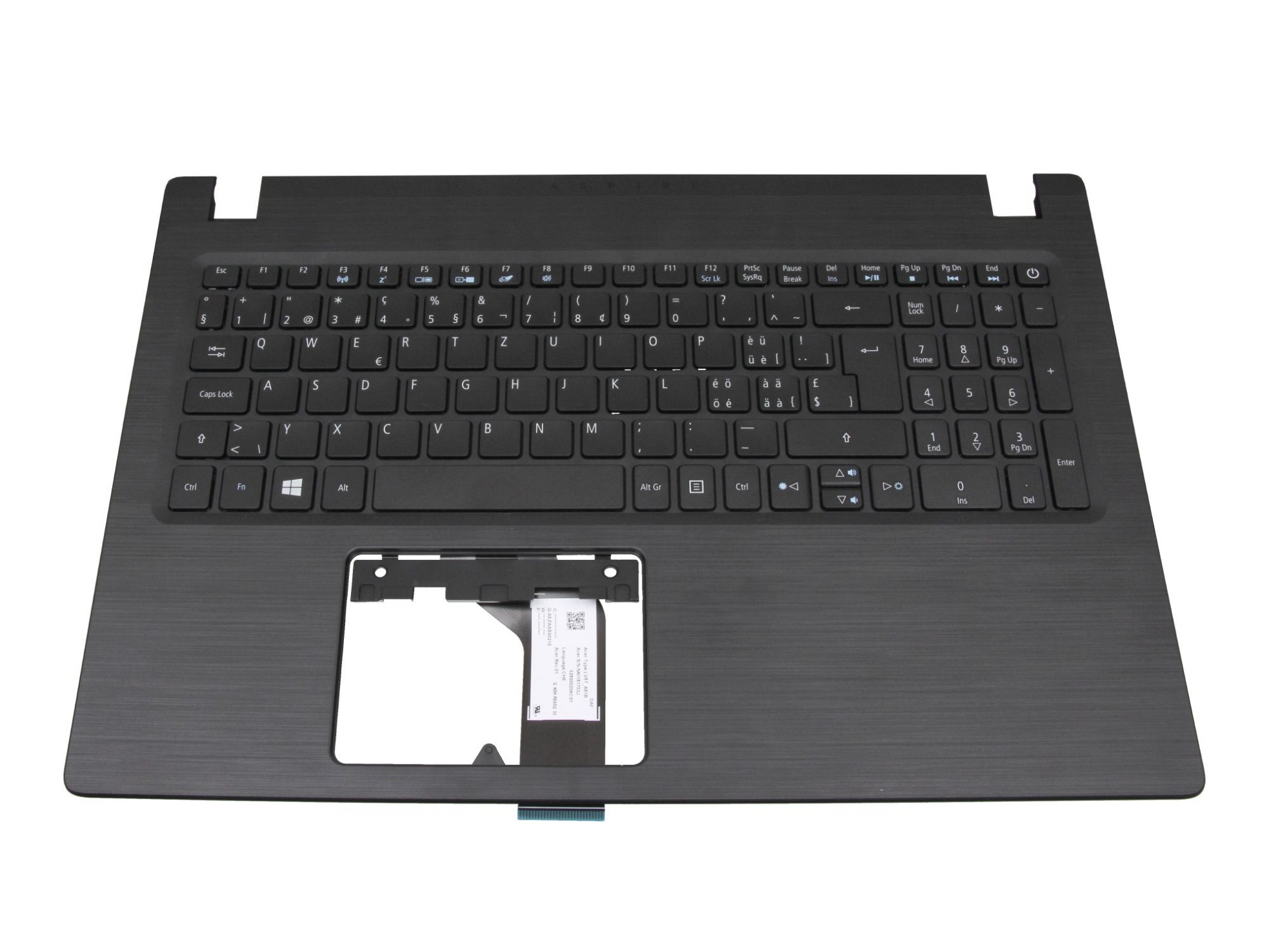 Acer 6B.GNPN7.024 Tastatur inkl. Topcase SF (schweiz-französisch) schwarz/schwarz