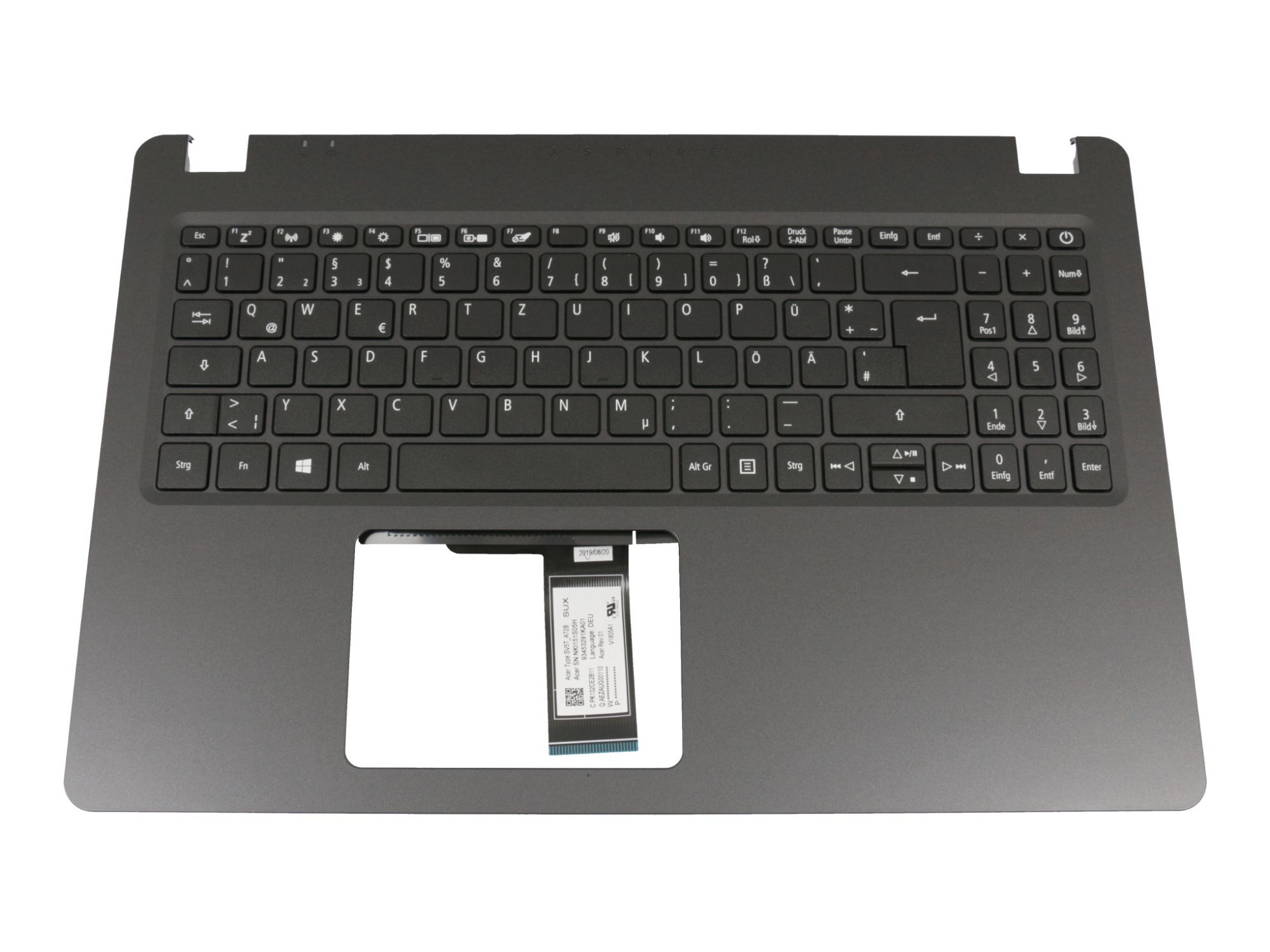 Acer AEZAUG00110 Tastatur inkl. Topcase DE (deutsch) schwarz/schwarz