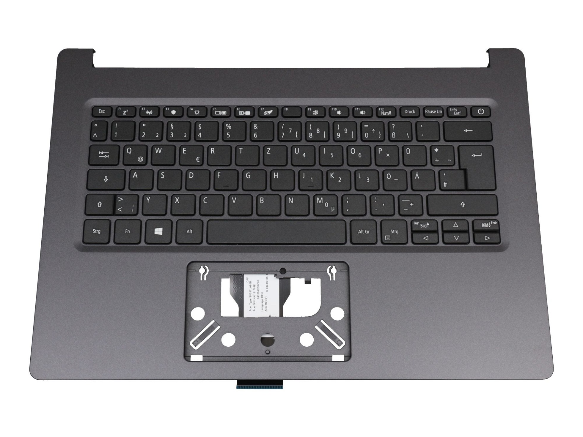 Acer 6B.HVVN7.011 Tastatur inkl. Topcase DE (deutsch) schwarz/schwarz