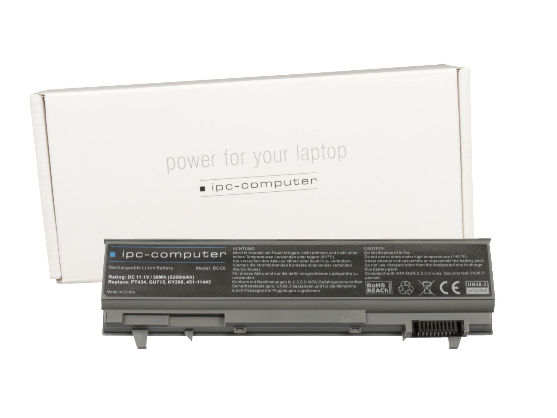 IPC-Computer Akku 58Wh für Dell Latitude 15 (E6510)