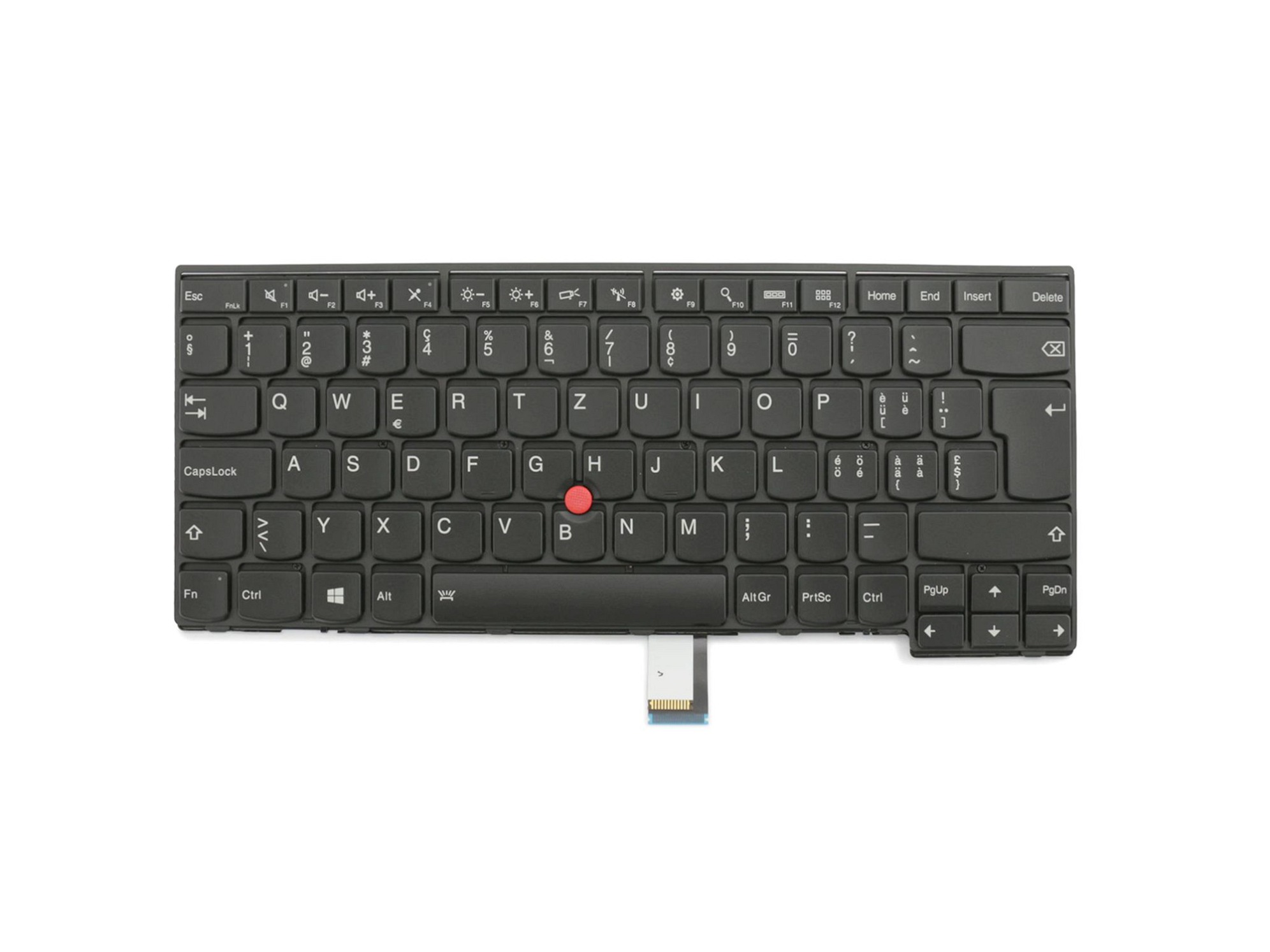 Lenovo 00HW864 Tastatur CH (schweiz) schwarz/schwarz matt mit Backlight und Mouse-Stick