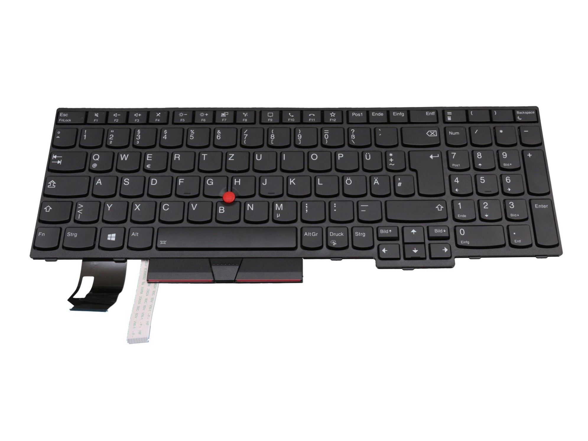 Lenovo 5N20V78119 Tastatur DE (deutsch) schwarz/schwarz mit Backlight und Mouse-Stick