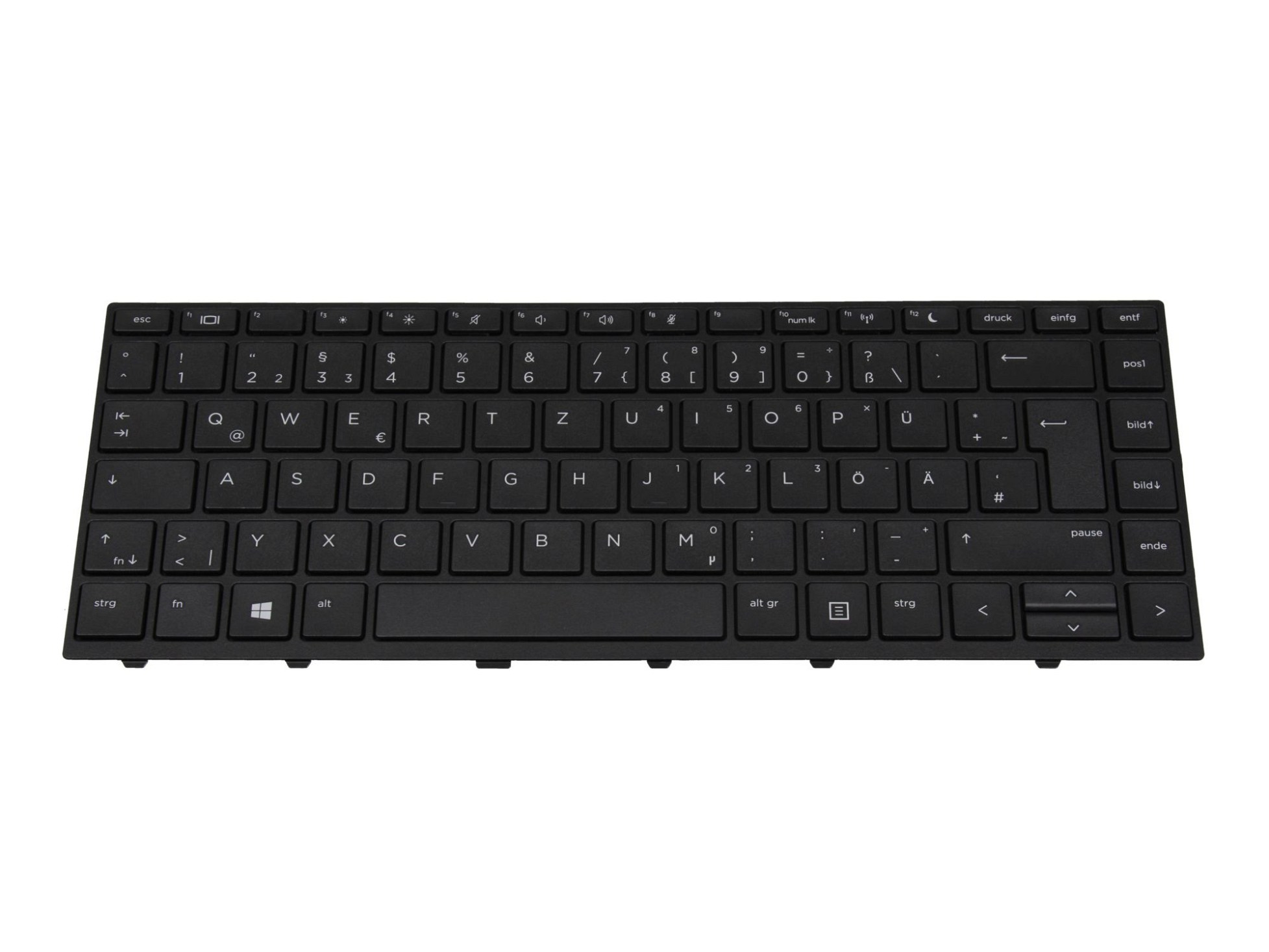 HP L01072-041 Tastatur DE (deutsch) schwarz/schwarz matt ohne Numpad