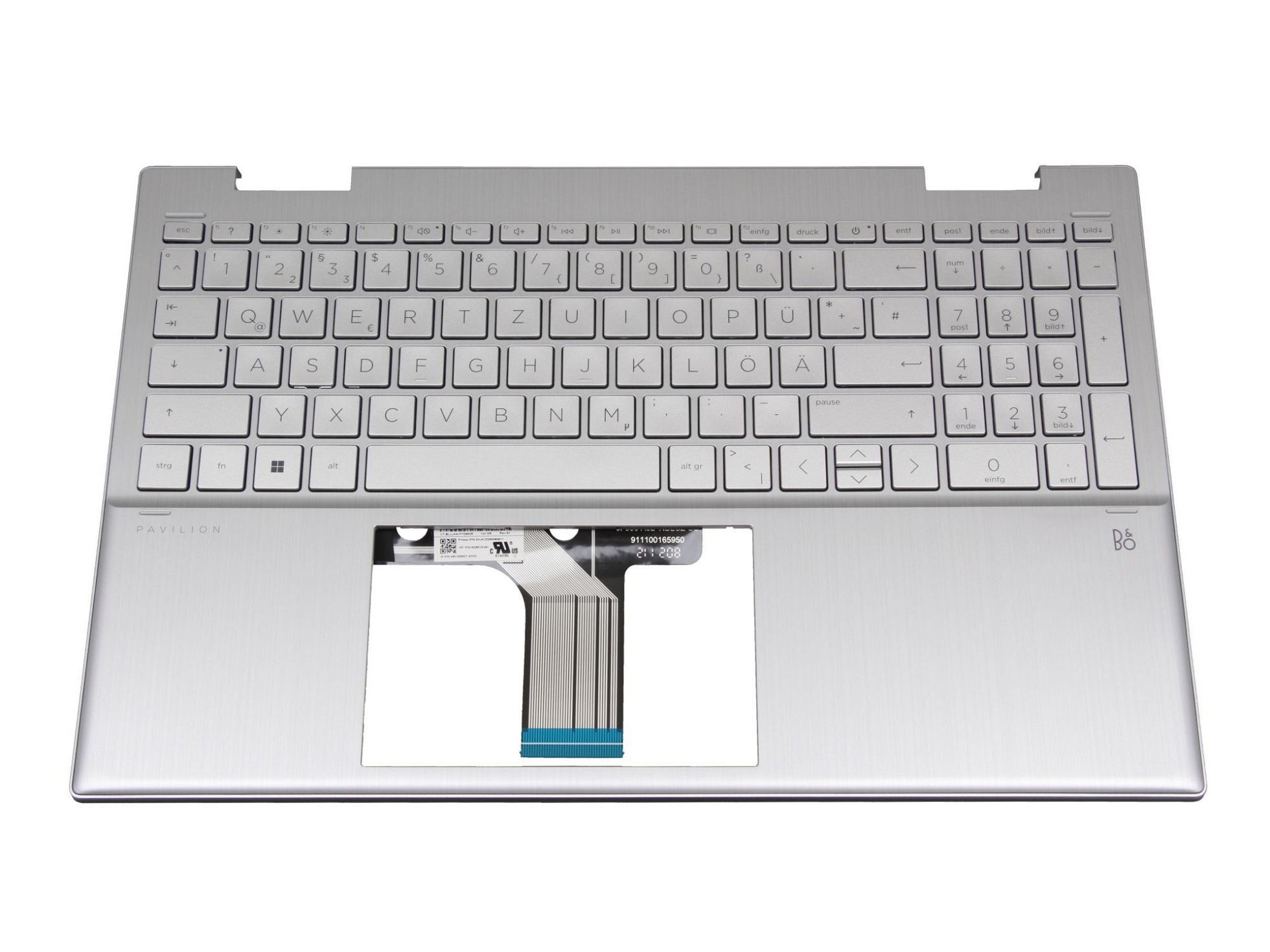 HP 8K2251 Tastatur inkl. Topcase DE (deutsch) silber/silber