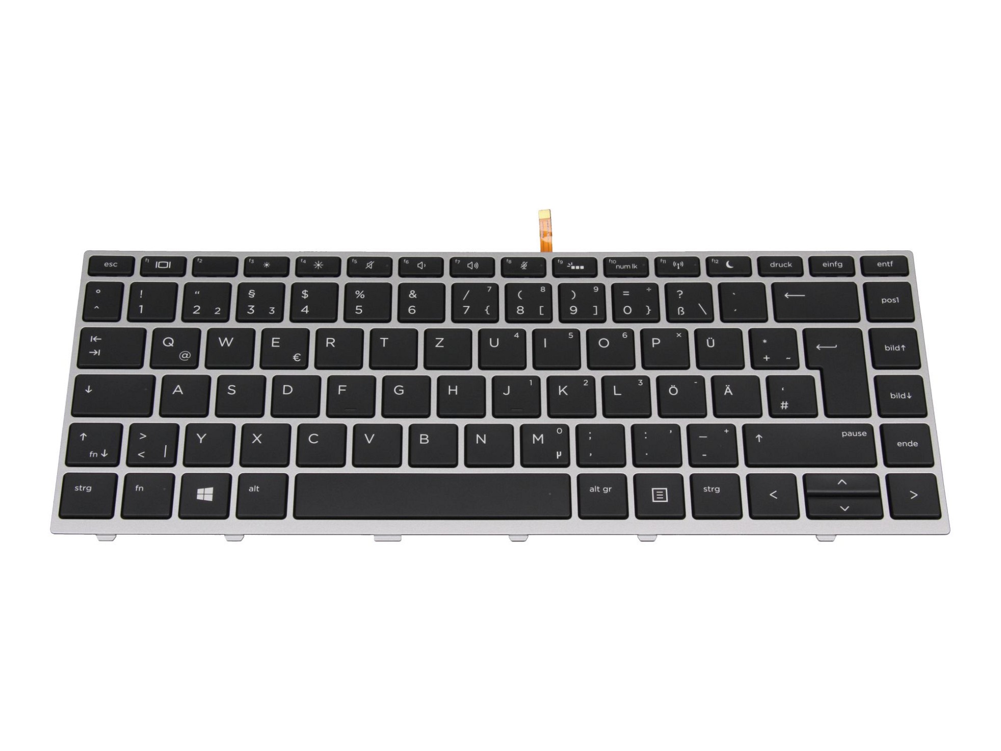 HP L00735-041 Tastatur DE (deutsch) schwarz/silber mit Backlight