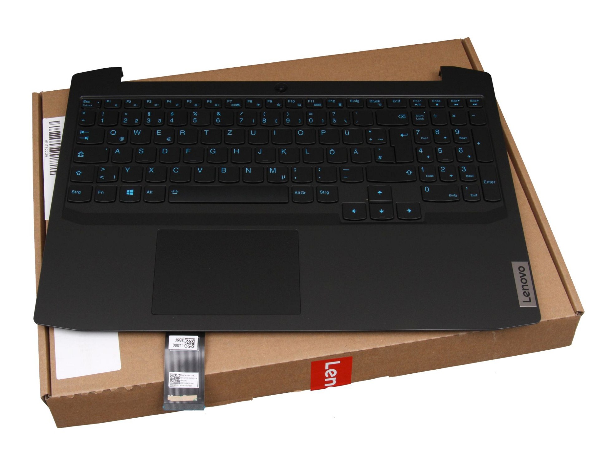 Lenovo V193220BK1-GR Tastatur inkl. Topcase DE (deutsch) schwarz/schwarz mit Backlight