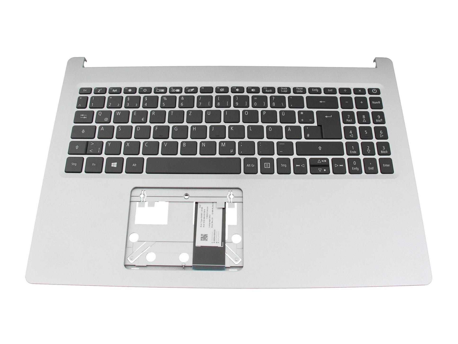 Acer SV05T_A72B Tastatur inkl. Topcase DE (deutsch) schwarz/silber