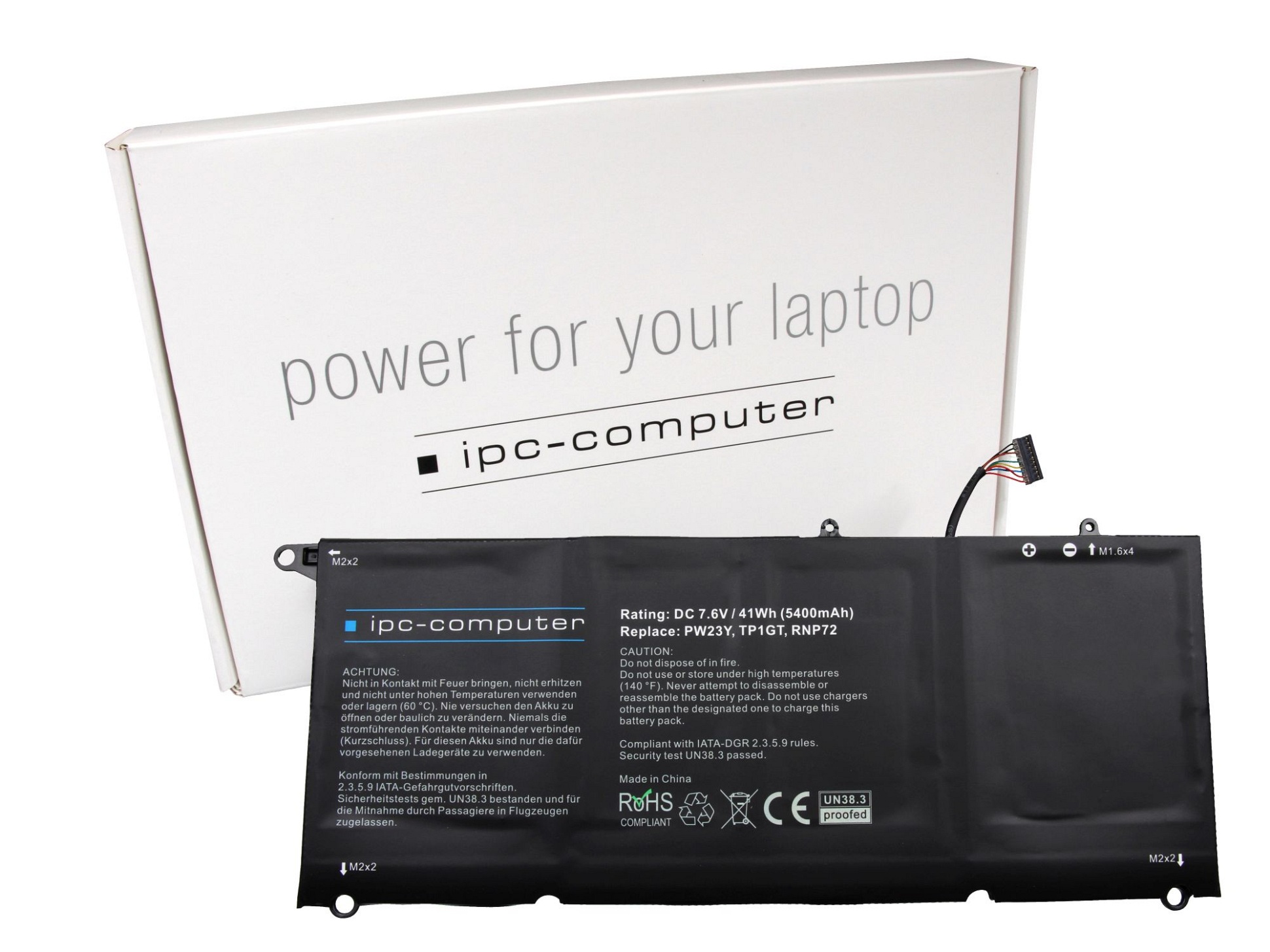 IPC-Computer Akku 41Wh für Dell XPS 13 (9360)