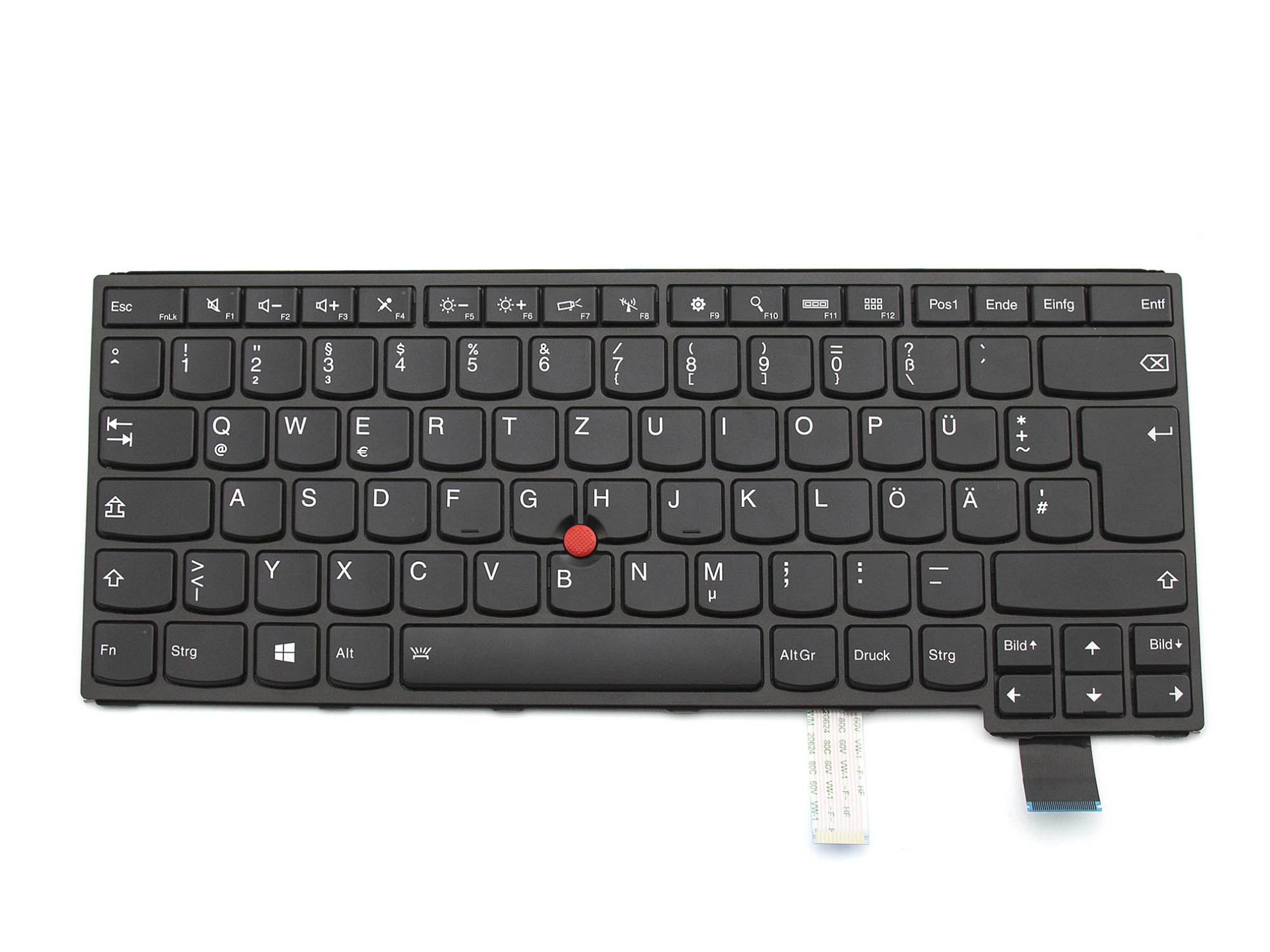 Lenovo SN20F98463 Tastatur DE (deutsch) schwarz/schwarz matt mit Backlight und Mouse-Stick