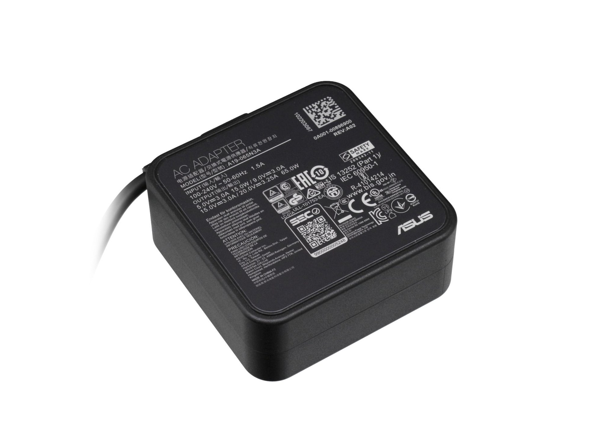 USB-C Netzteil 65,0 Watt für Asus ZenBook S13 UX392FA
