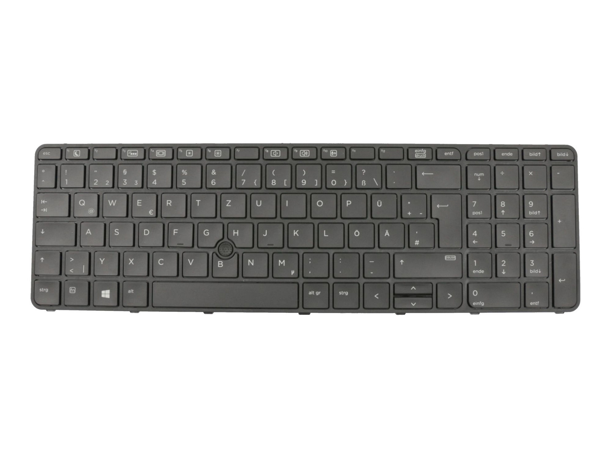 HP SG-80630-2DA Tastatur DE (deutsch) schwarz/schwarz mit Backlight und Mouse-Stick