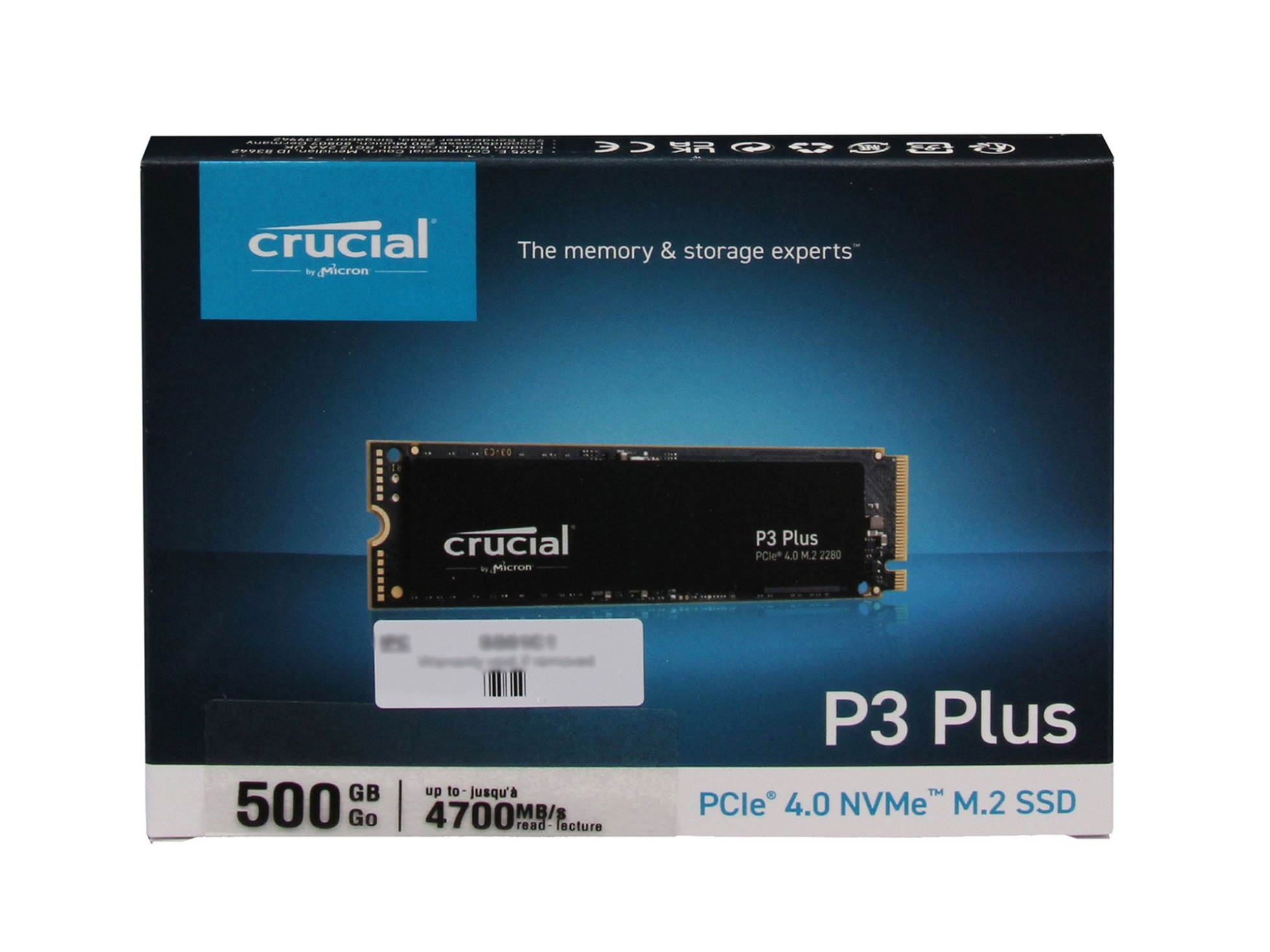 Crucial CT500P3PSSD8F Crucial P3 Plus SSD Festplatte 500GB (M.2 22 x 80 mm)