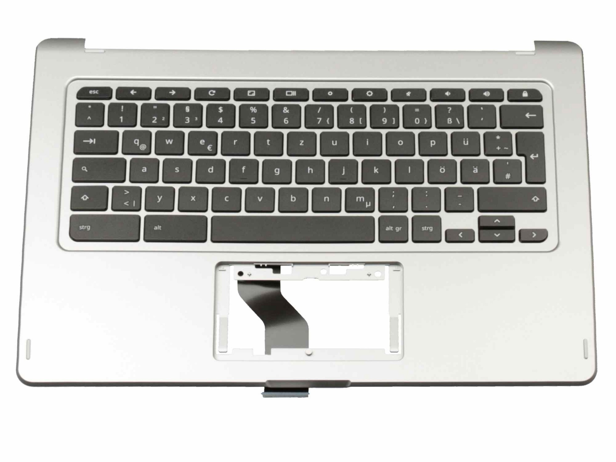 Acer 1KAJZZG005R Tastatur inkl. Topcase DE (deutsch) schwarz/silber