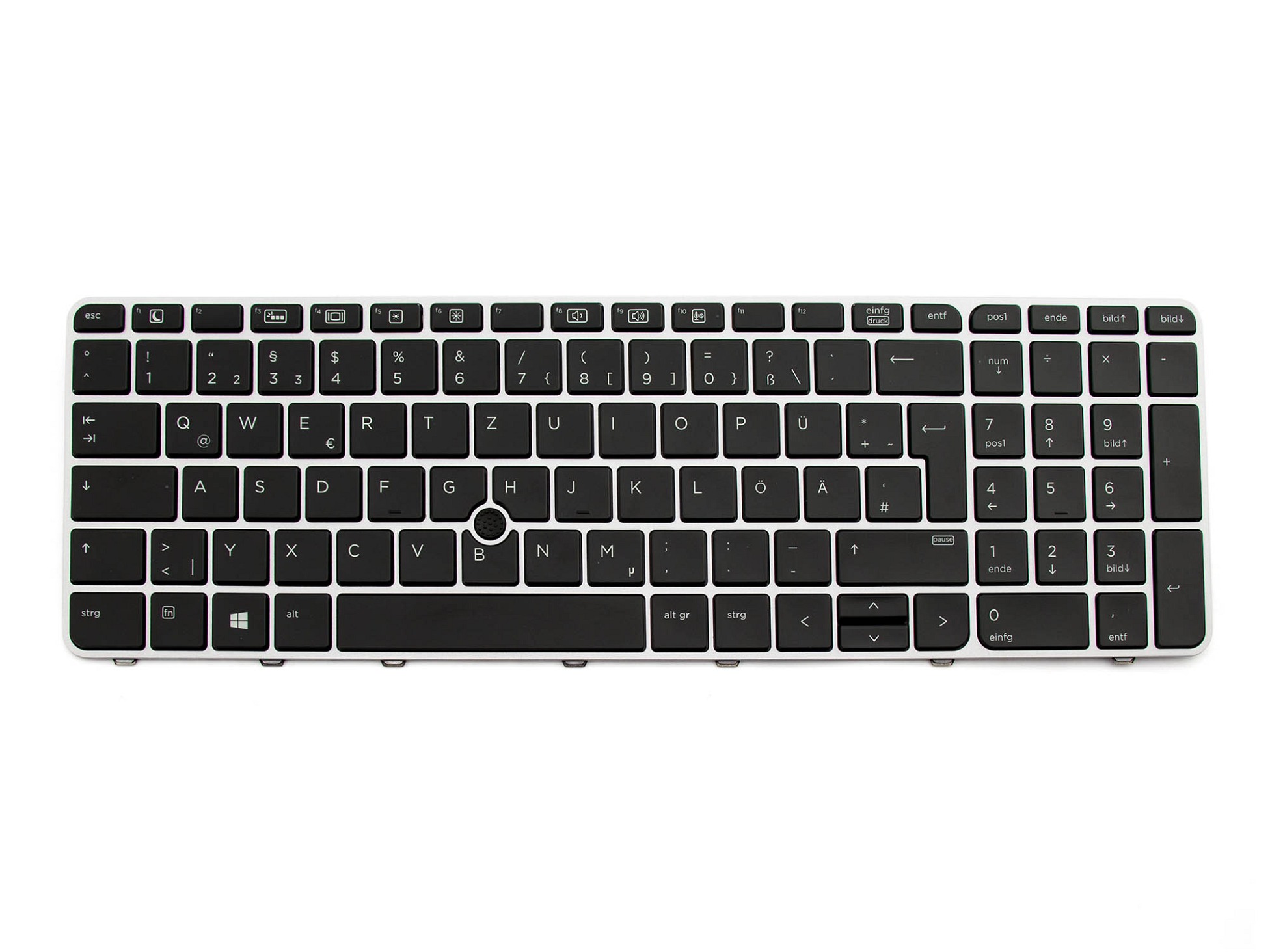 LiteOn SG-81100-2DA Tastatur DE (deutsch) schwarz/silber matt mit Backlight und Mouse-Stick