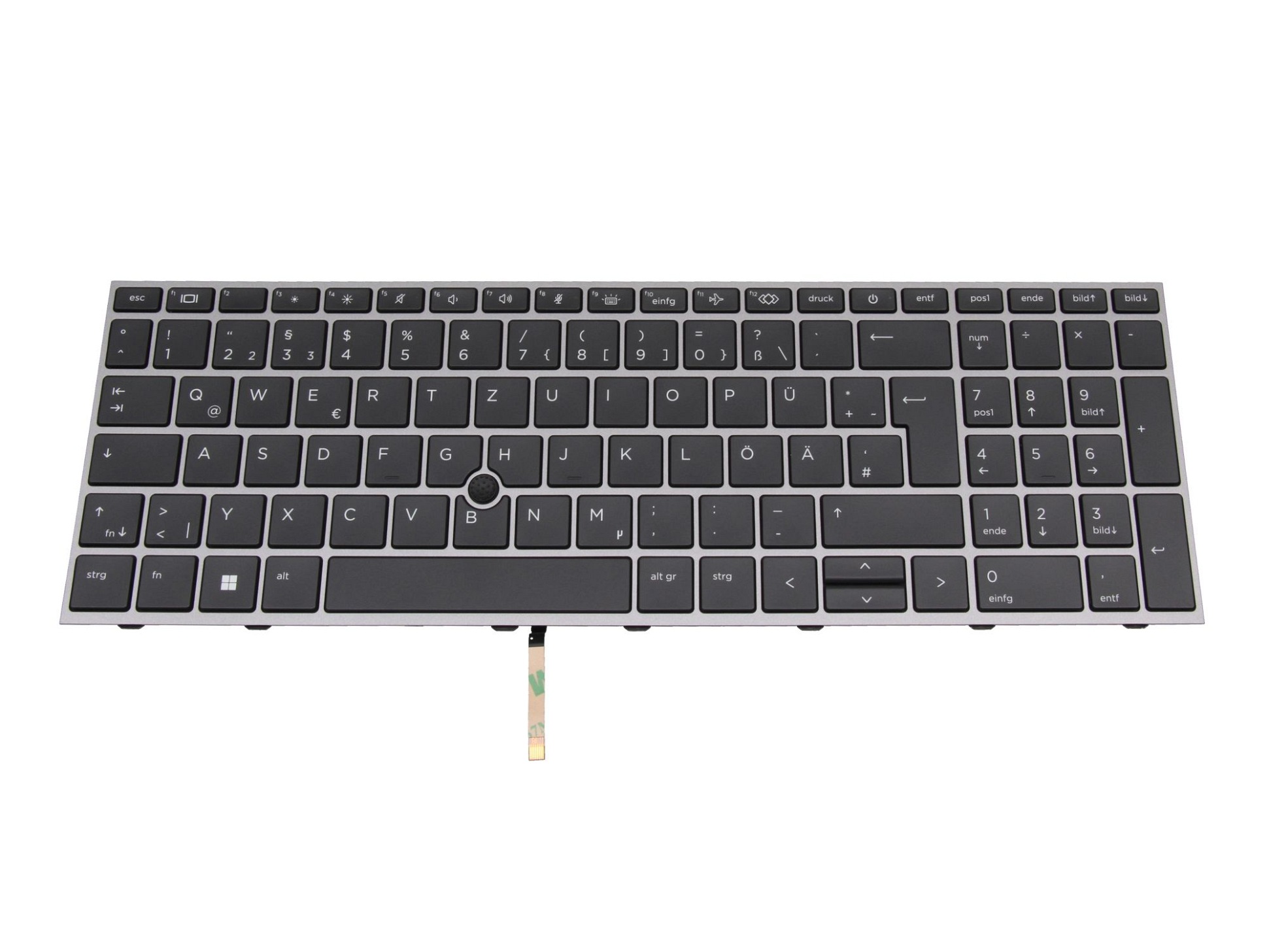 HP L97967-041 Tastatur DE (deutsch) dunkelgrau/grau mit Backlight und Mouse-Stick