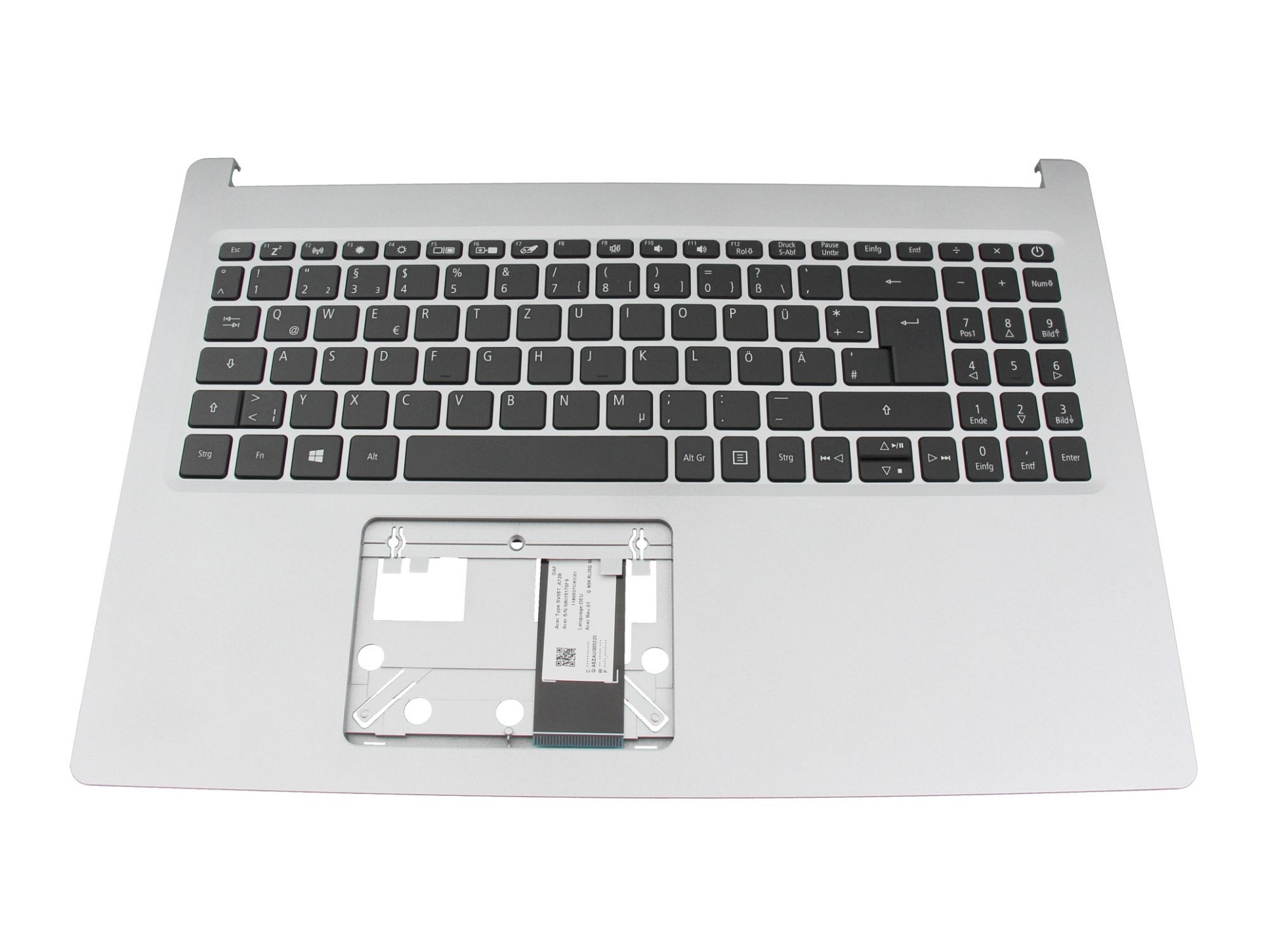 Acer NKI15170F9 Tastatur inkl. Topcase DE (deutsch) schwarz/silber