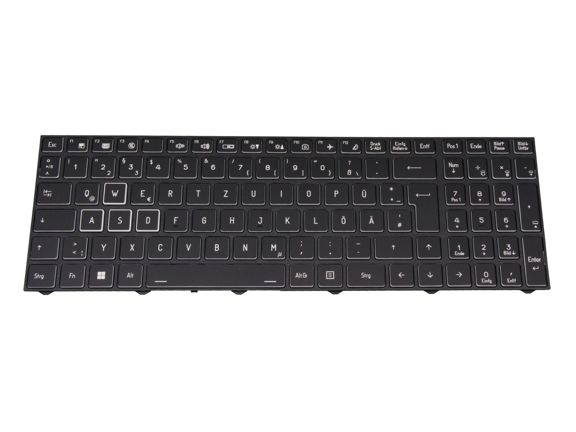 Medion F-BJBCKJC Tastatur DE (deutsch) schwarz/schwarz mit Backlight (Gaming)