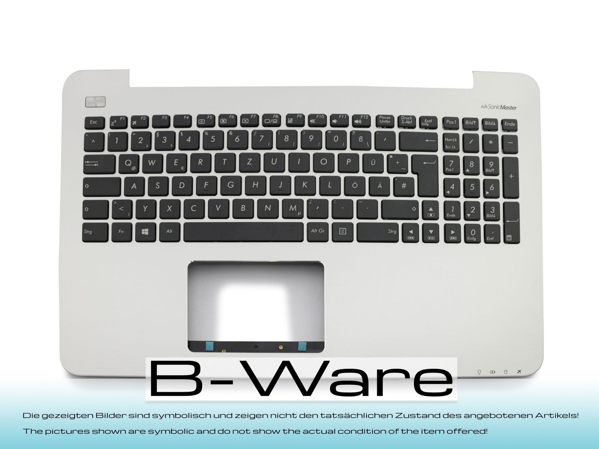 Asus 0KNB0-6130GE00 Tastatur inkl. Topcase DE (deutsch) schwarz/silber B-Ware