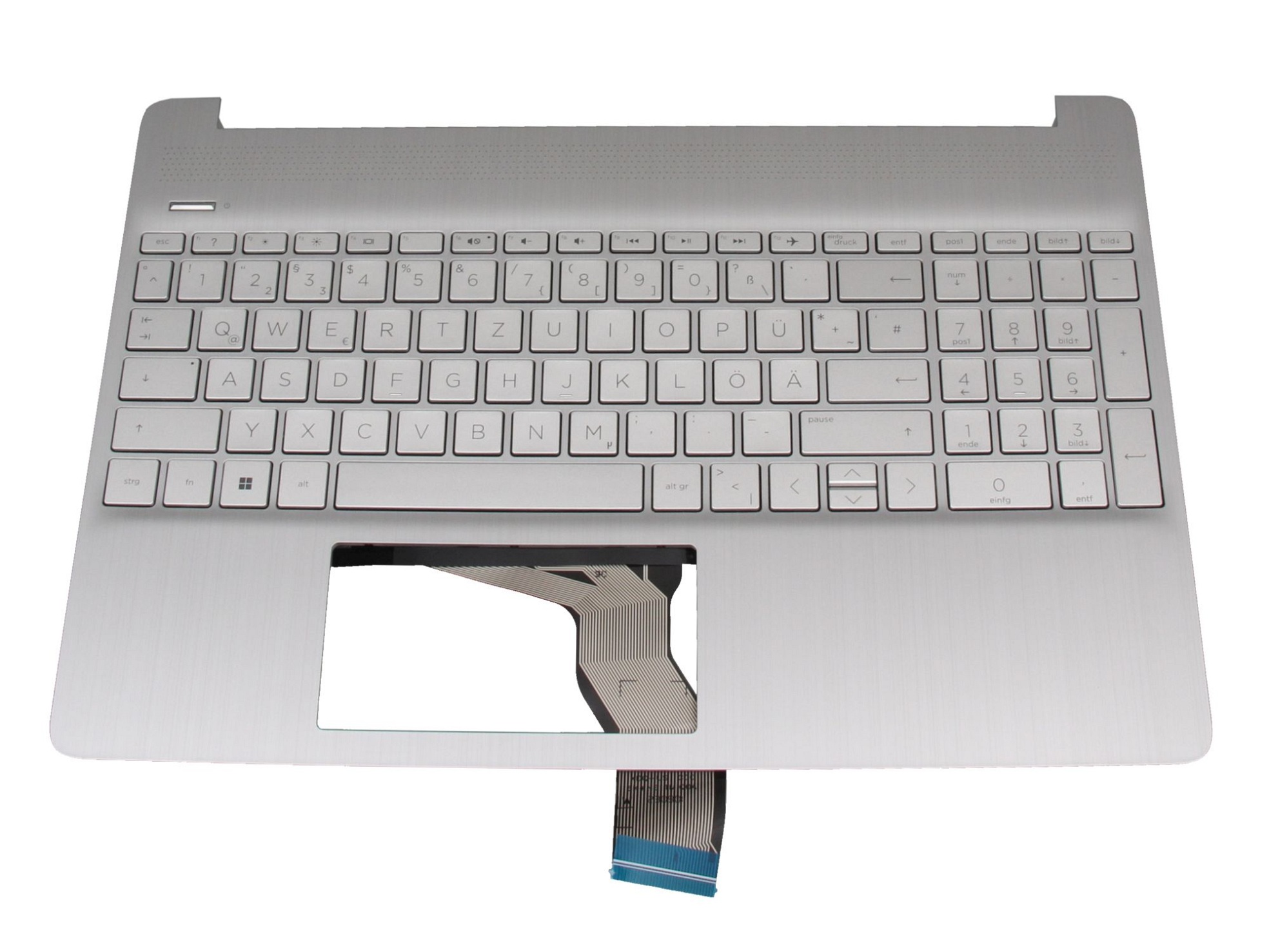 HP BJEPH4AM2ILPLJ Tastatur inkl. Topcase DE (deutsch) silber/silber