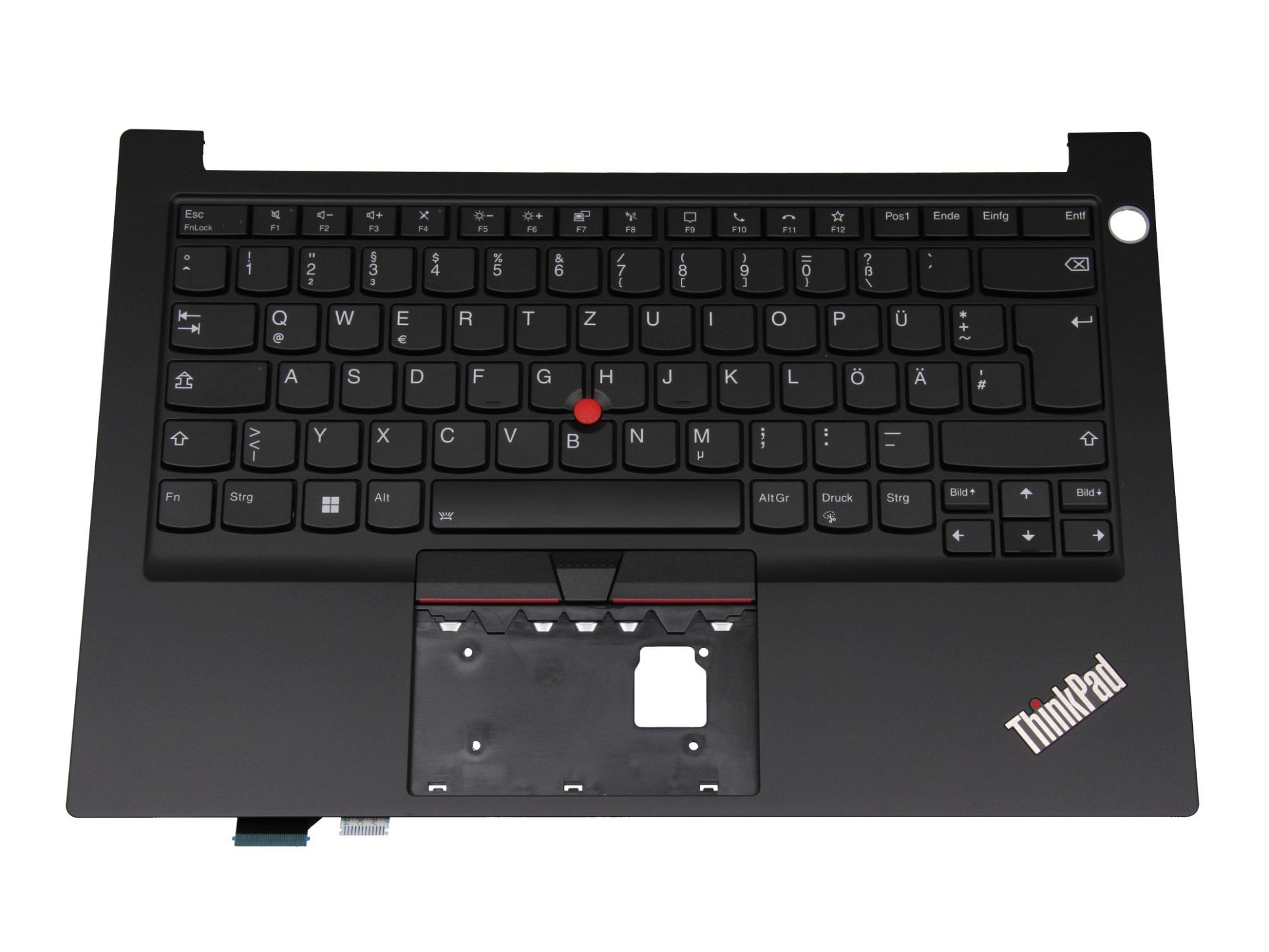 T0026L Tastatur inkl. Topcase DE (deutsch) schwarz/schwarz mit Backlight und Mouse-Stick