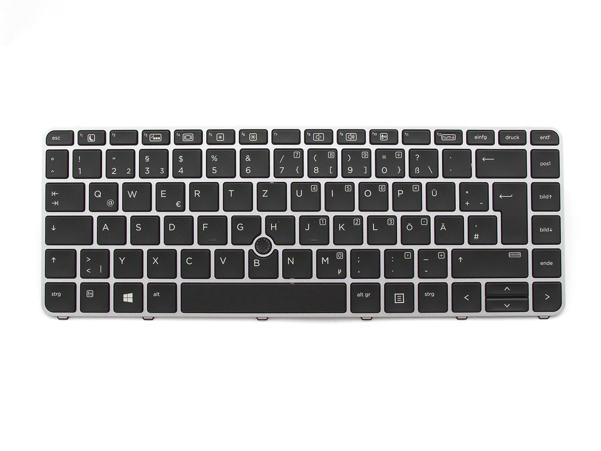 HP V151526EK1 Tastatur DE (deutsch) schwarz/silber matt mit Backlight und Mouse-Stick