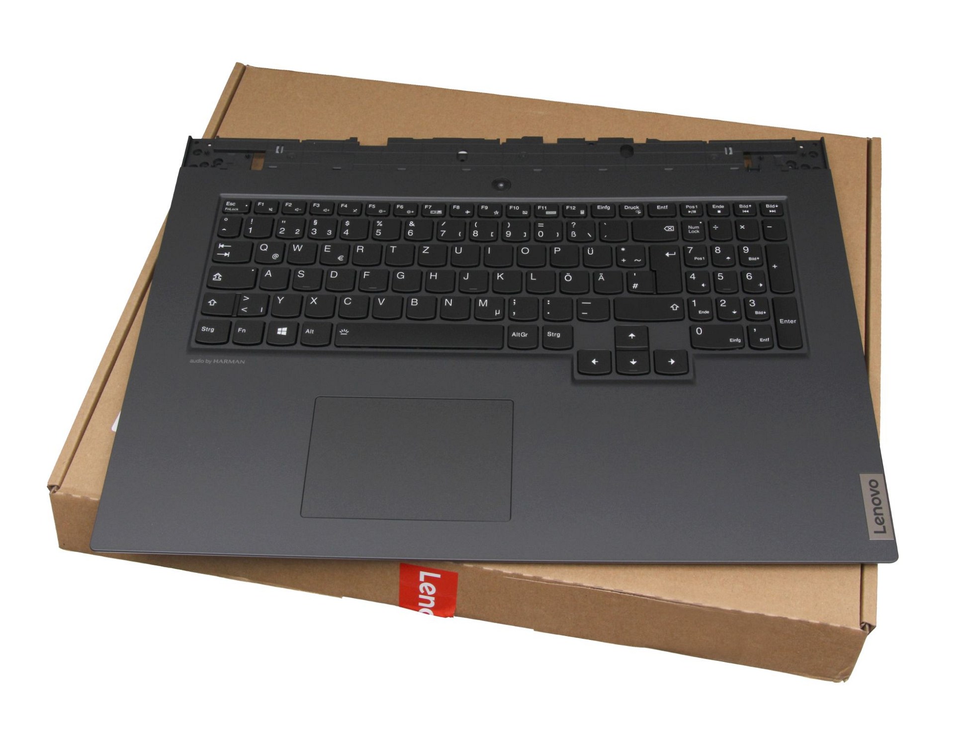 Sunrex V193320BK1-GR Tastatur inkl. Topcase DE (deutsch) schwarz/schwarz mit Backlight