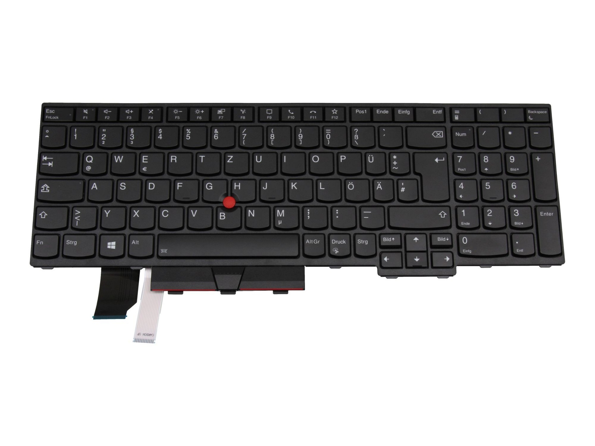 Lenovo SN20W68012 Tastatur DE (deutsch) schwarz/schwarz mit Backlight und Mouse-Stick