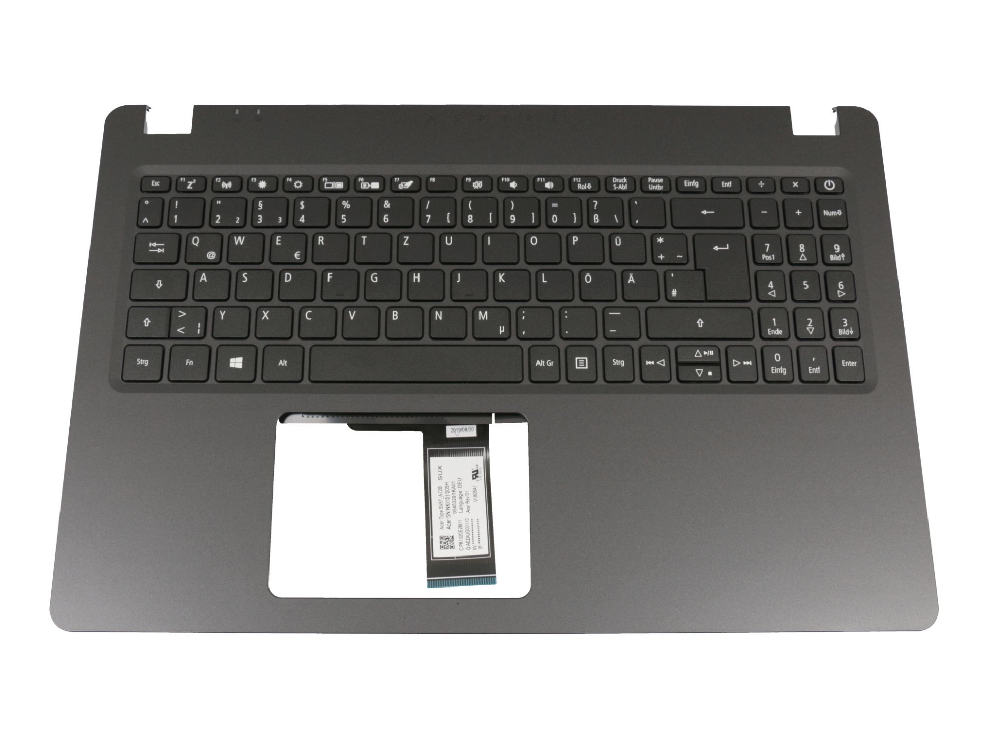 Acer NKI151S05H Tastatur inkl. Topcase DE (deutsch) schwarz/schwarz
