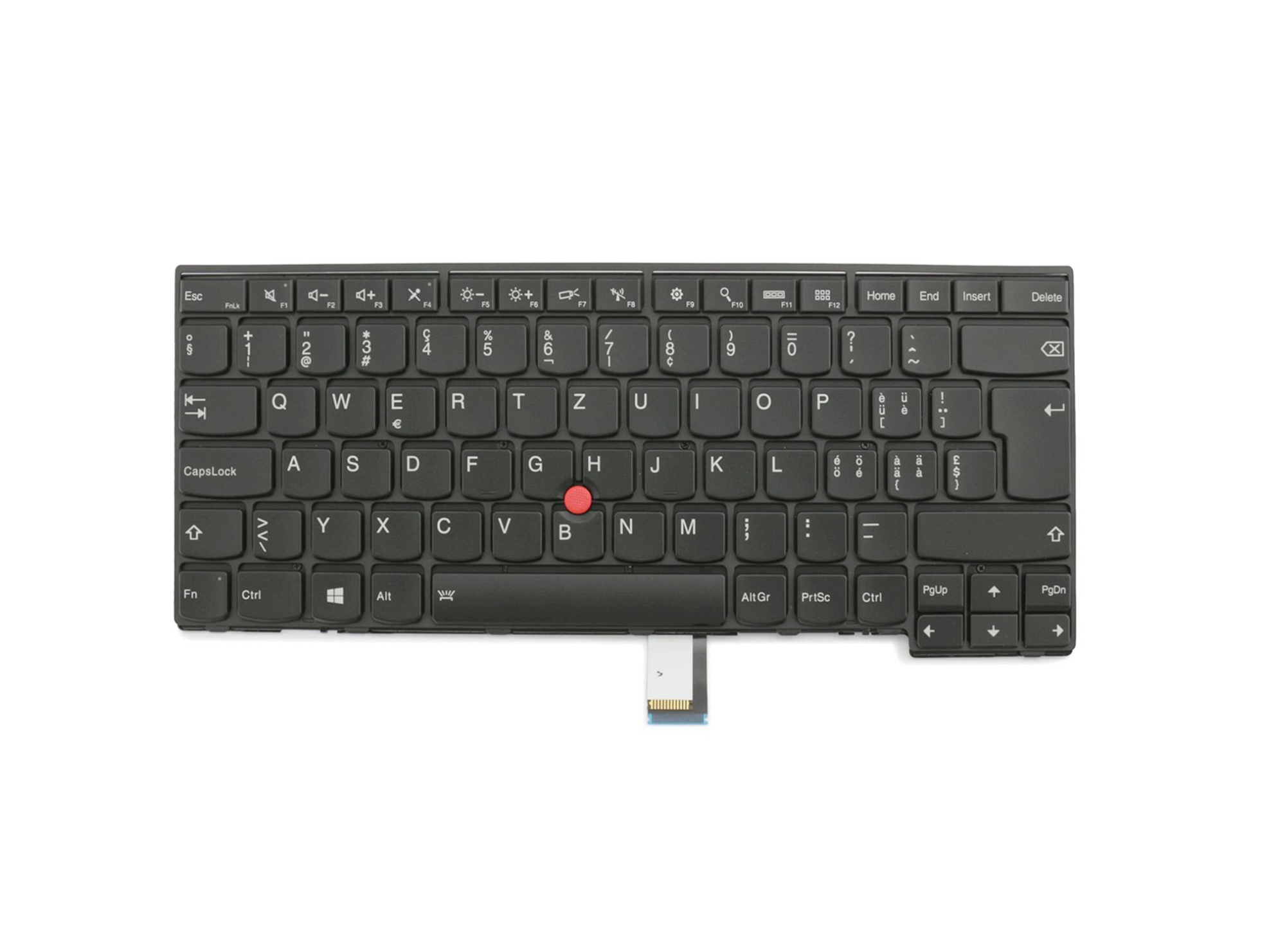 Lenovo LTB-L28301-L8-V9 Tastatur CH (schweiz) schwarz/schwarz matt mit Backlight und Mouse-Stick