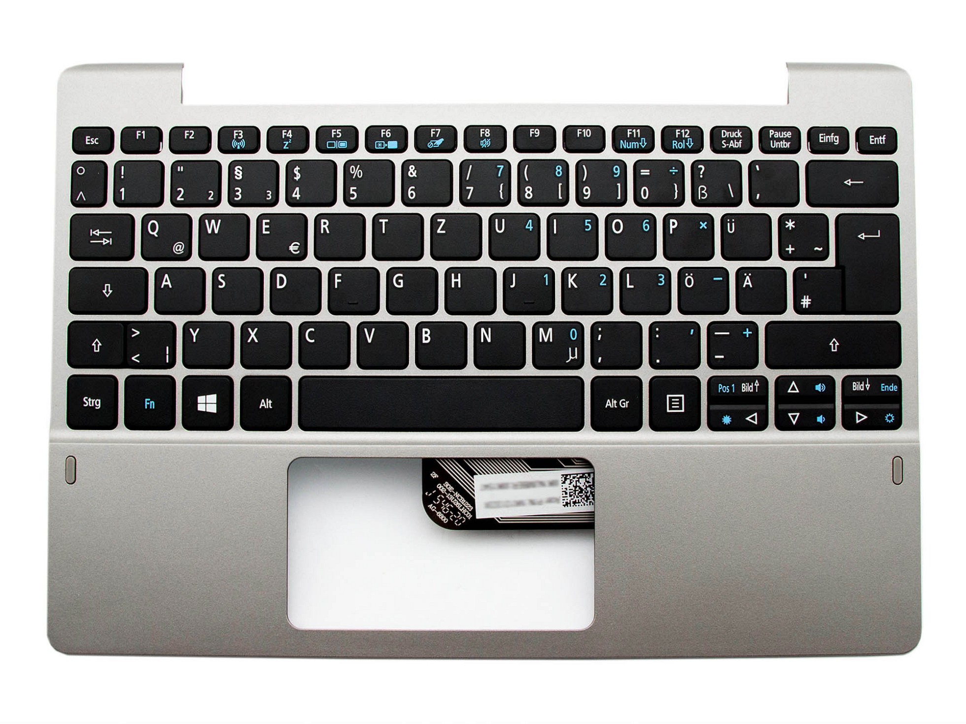 Acer 0KNM-161GE12 Tastatur inkl. Topcase DE (deutsch) schwarz/grau