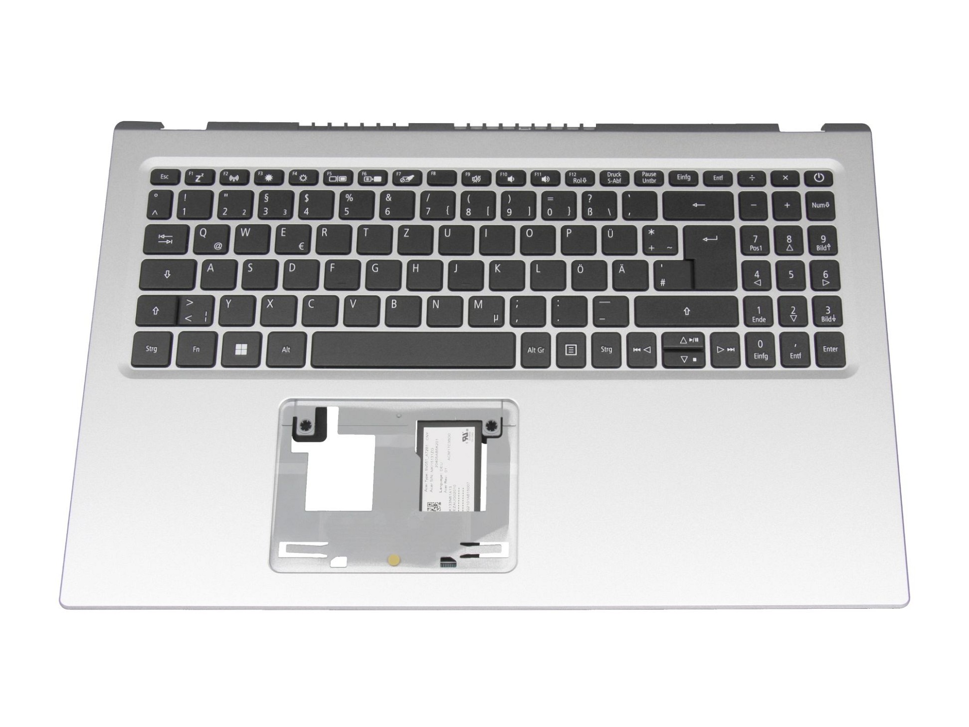 Acer HQ2101A615007 Tastatur inkl. Topcase DE (deutsch) schwarz/silber